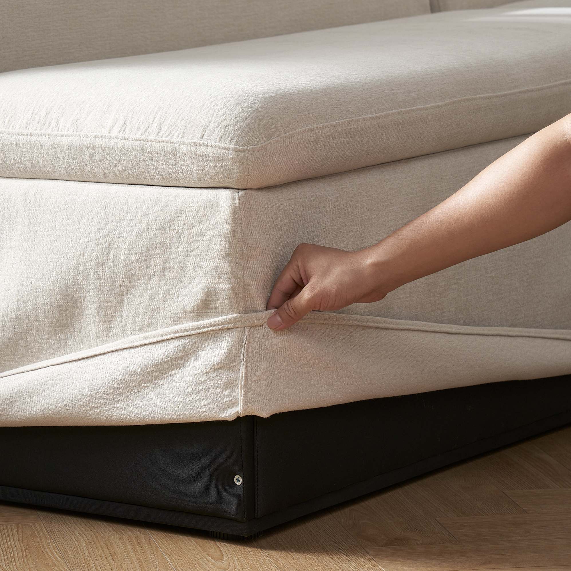 Callie Slipcover L-Shaped Storage Banquette 4