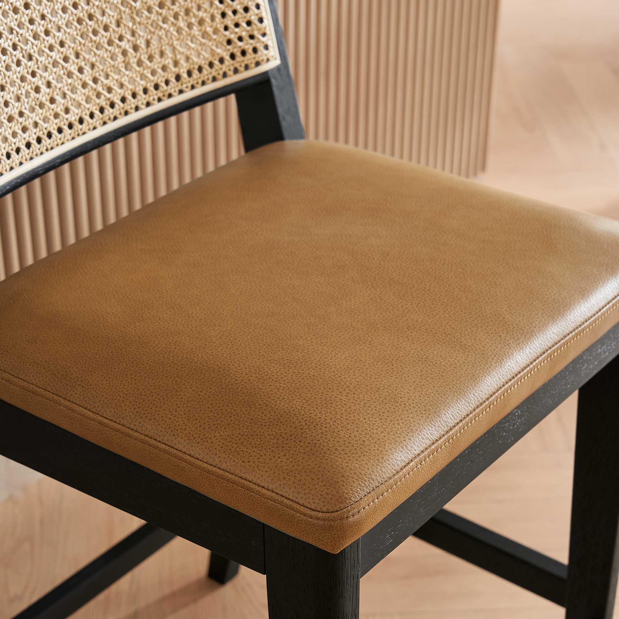 Sloane Cane and Leather Counter Stool 3