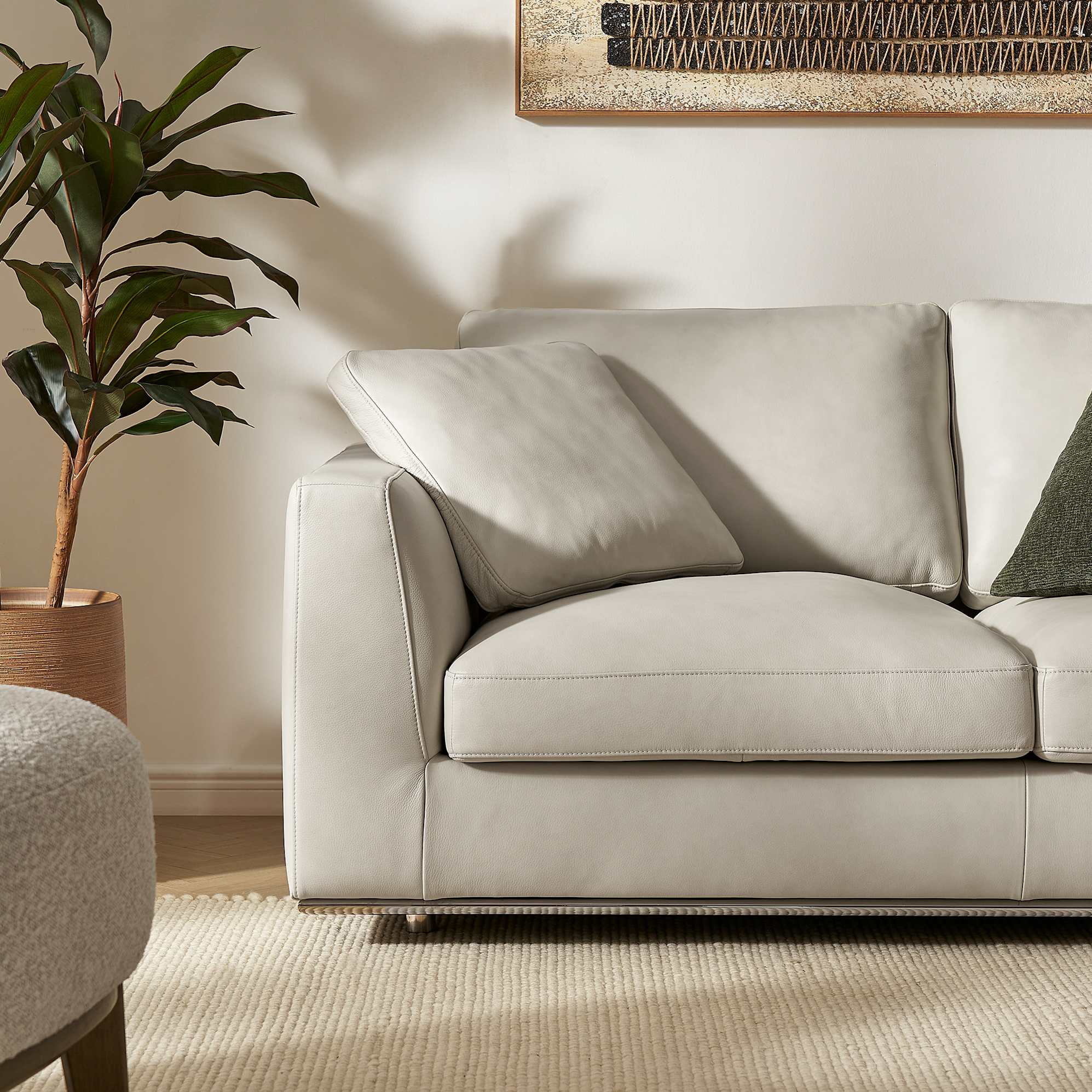 Hamilton Leather Loveseat with Storage Ottoman 4
