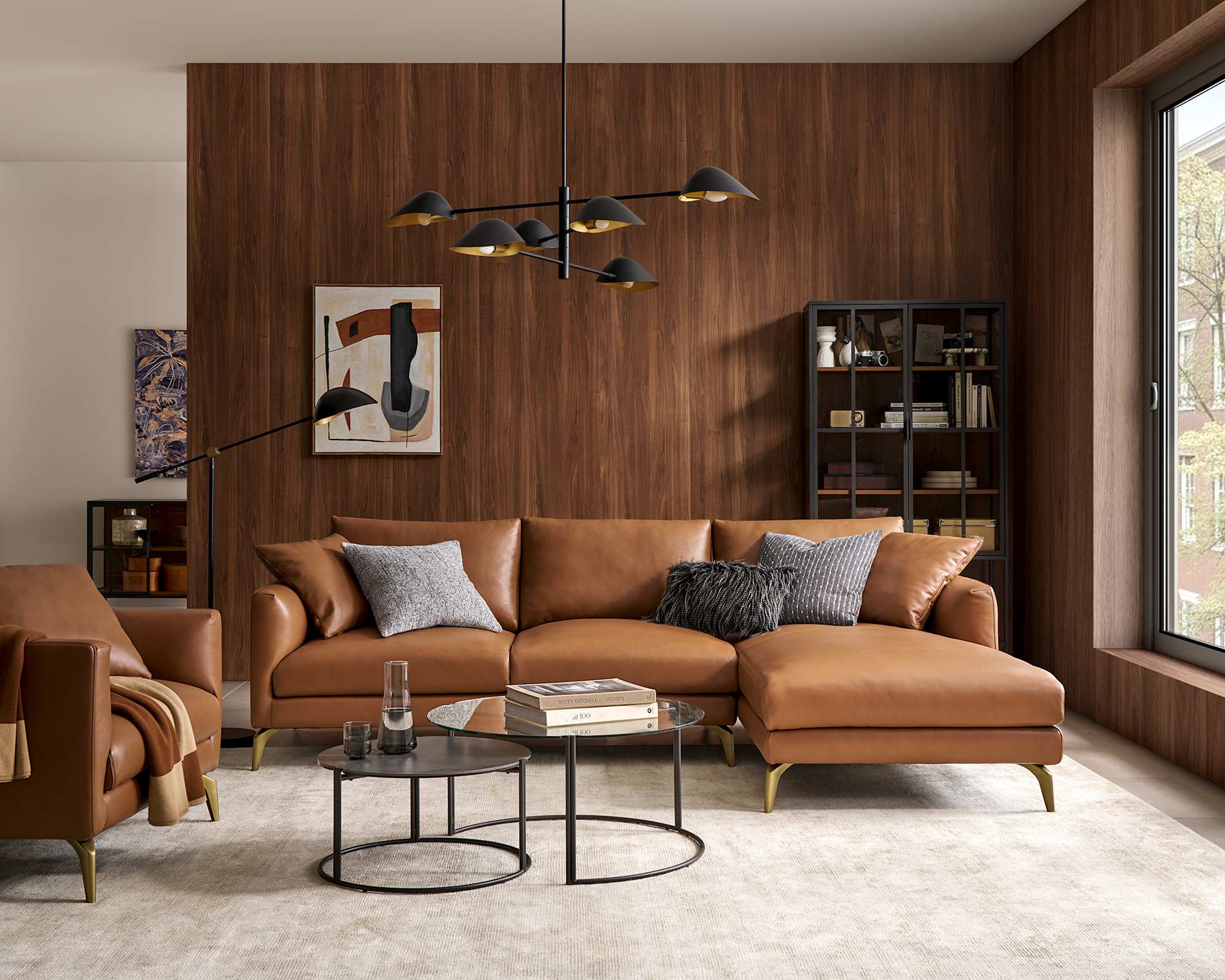 Lena Leather Right Chaise Couch 1