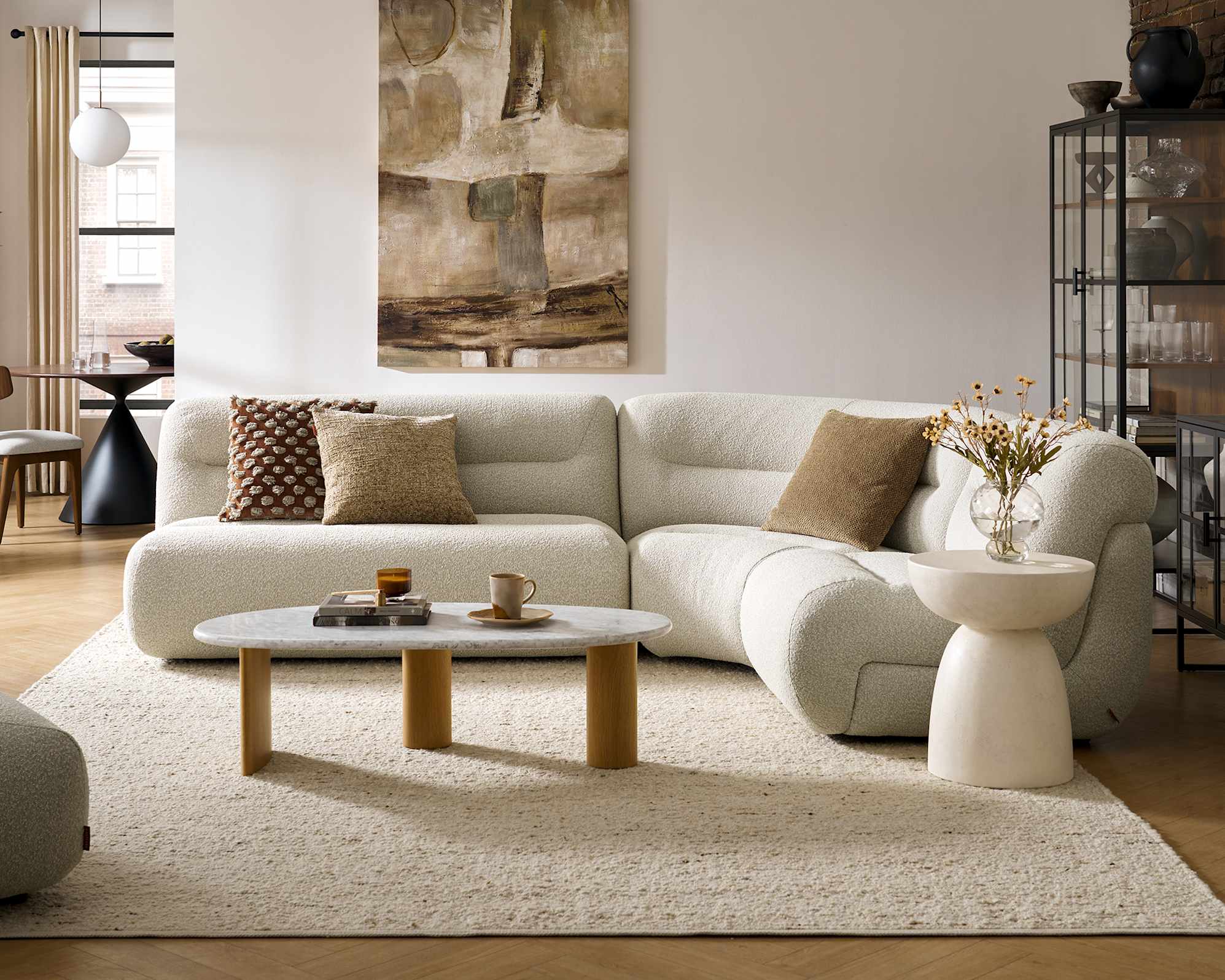 Tovi Performance Boucle 2 Seater Armless Couch 4