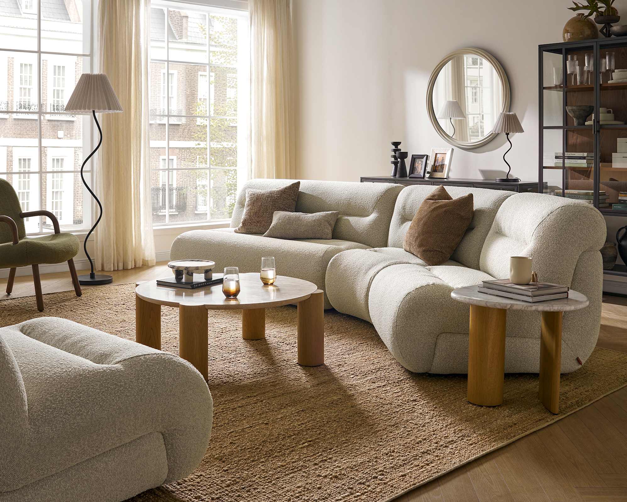 Tovi Performance Boucle 2 Seater Armless Sofa 3