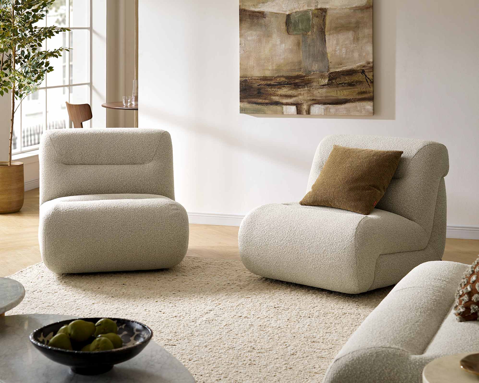 Tovi Performance Boucle Angled Chaise Sectional Couch 4
