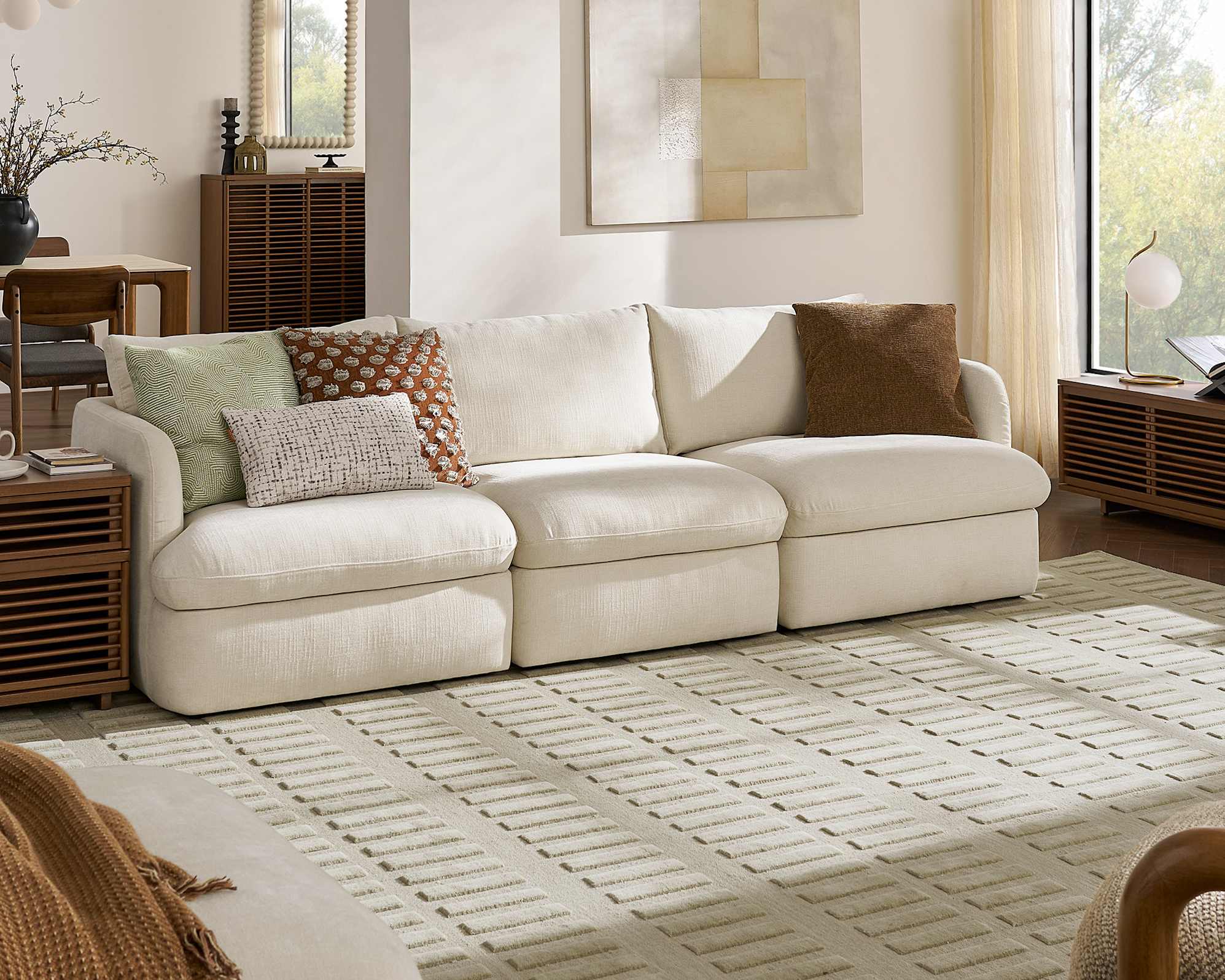 Ollie Storage Extended Sofa with Ottoman 4