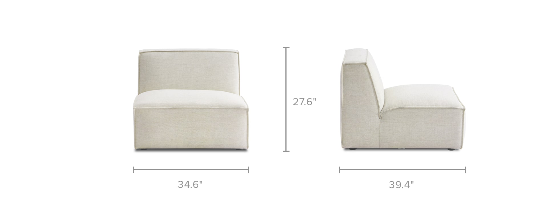 Armless sofa chair top