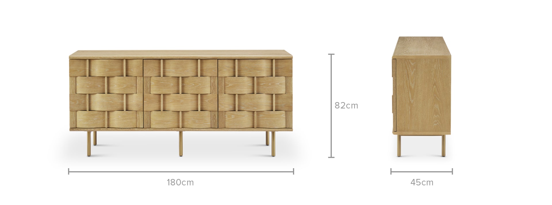 White washed store oak sideboard