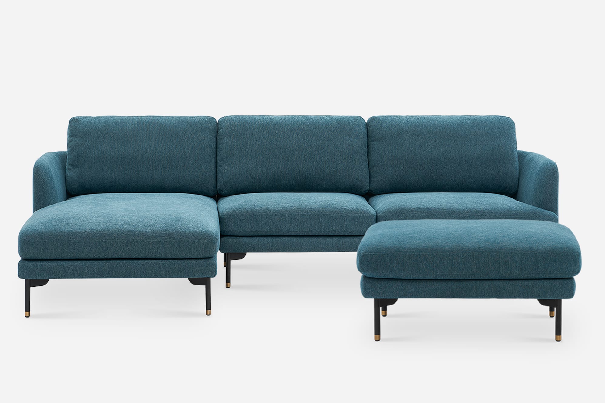 Pebble Chaise Sectional Sofa with Ottoman 2