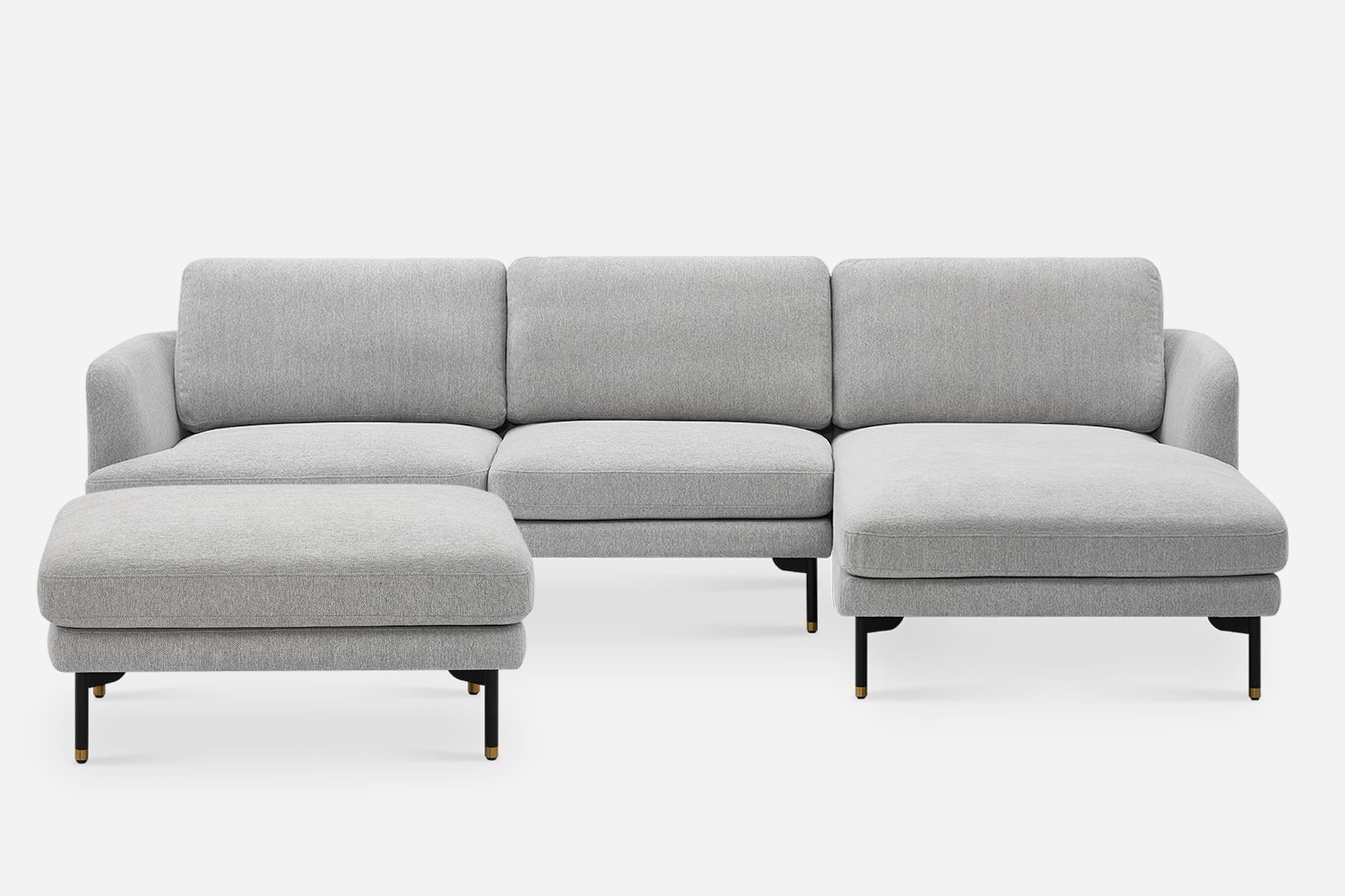Pebble Chaise Sectional Sofa with Ottoman 2