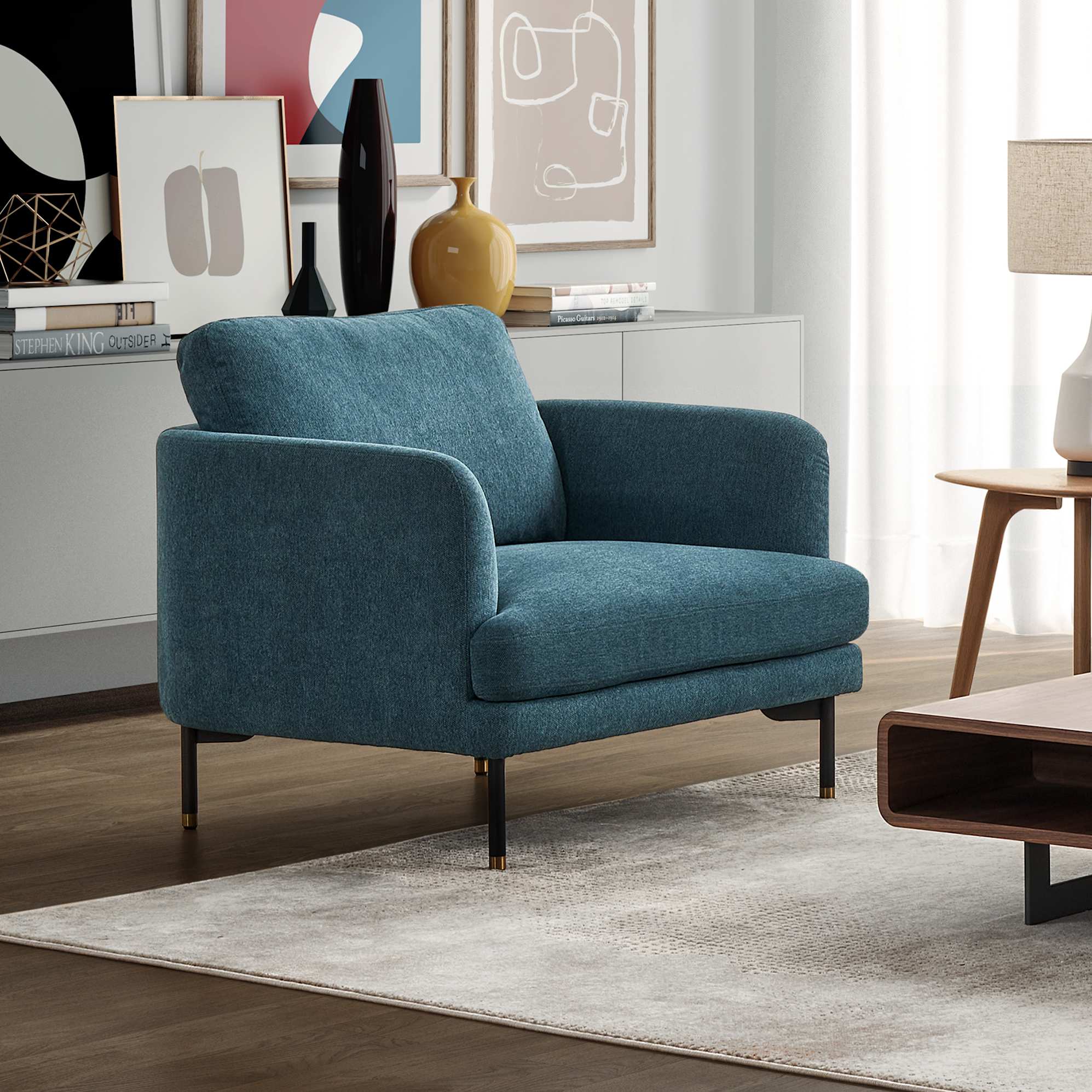 Pebble Armchair with Ottoman 2