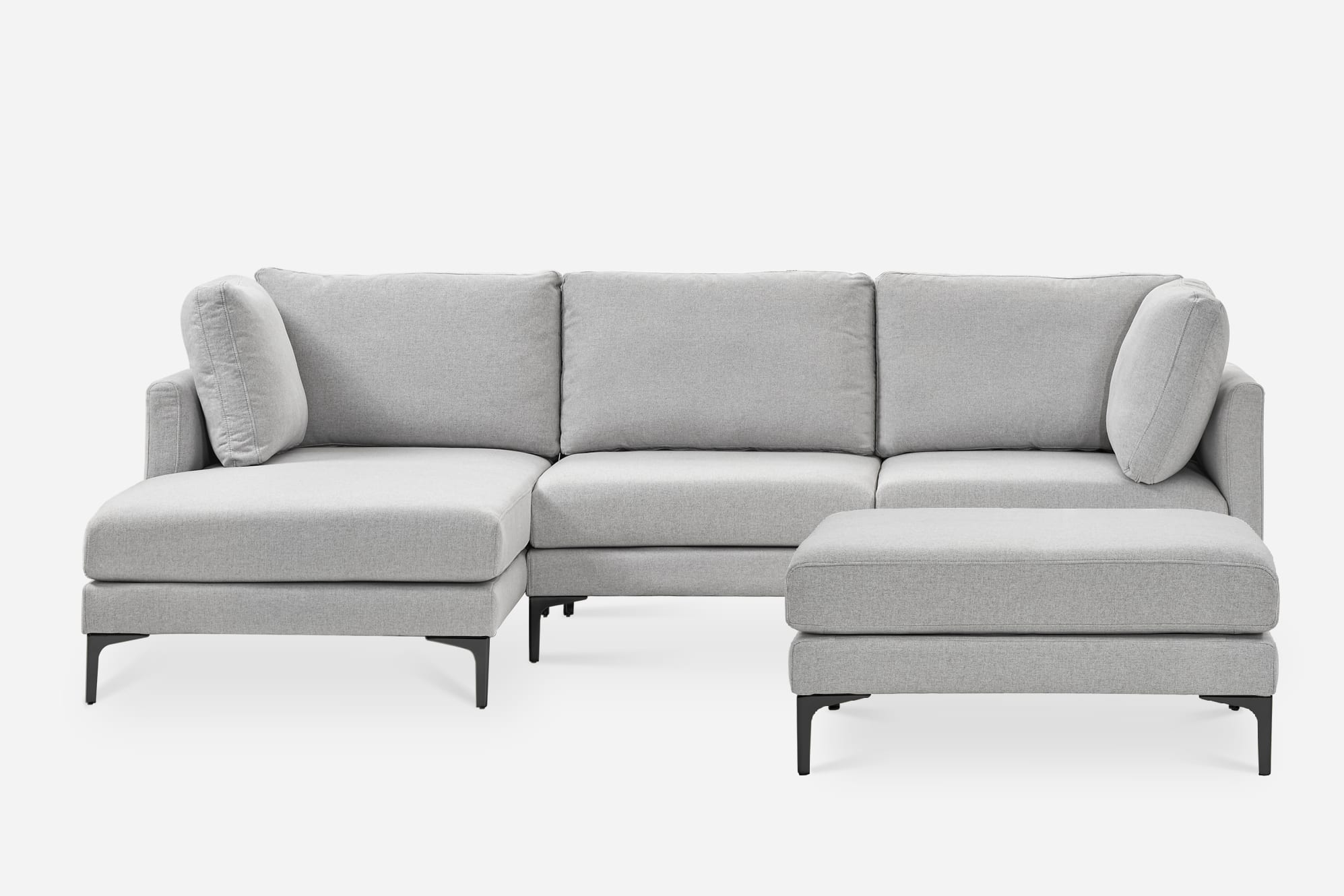 Adams Chaise Sectional Sofa with Ottoman 2