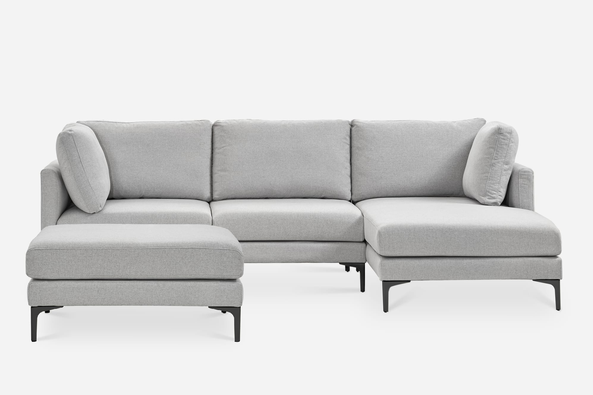 Adams Chaise Sectional Sofa with Ottoman 2