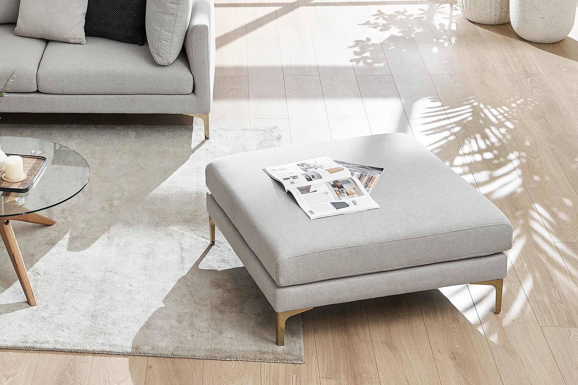 Adams Chaise Sectional Sofa with Ottoman 5