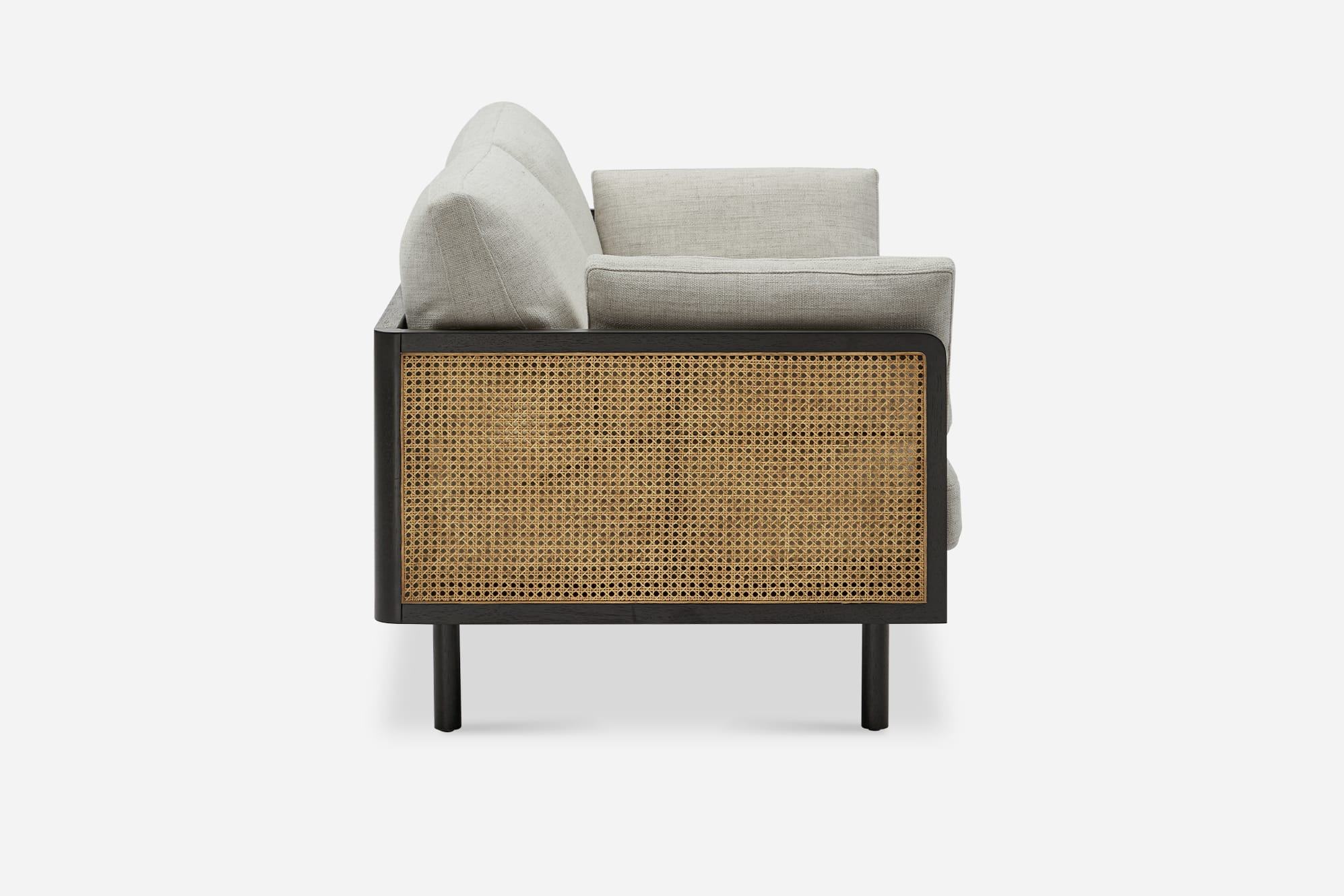 Lucia Cane Sofa, Black 6