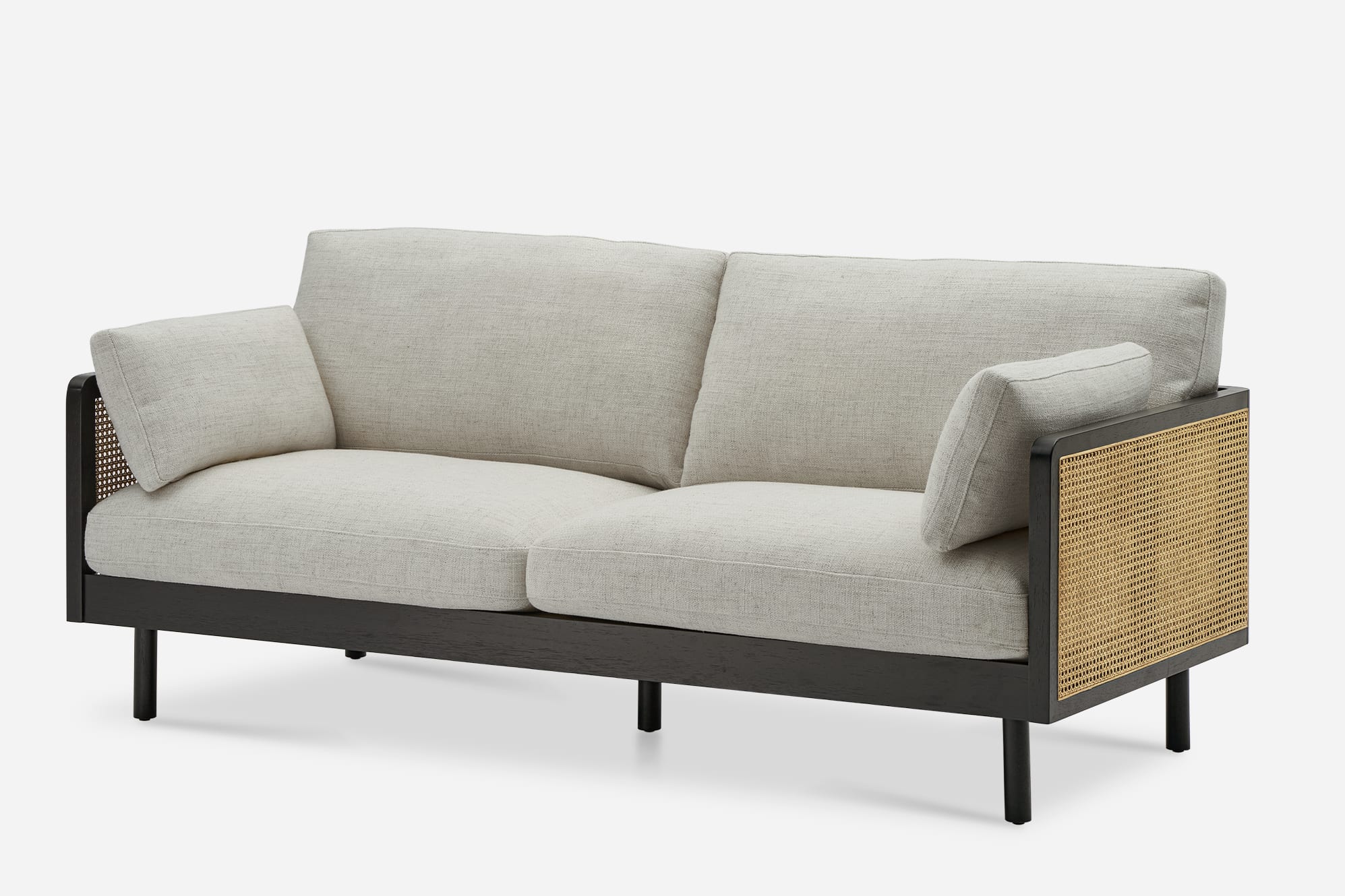 Lucia Cane Sofa, Black 1