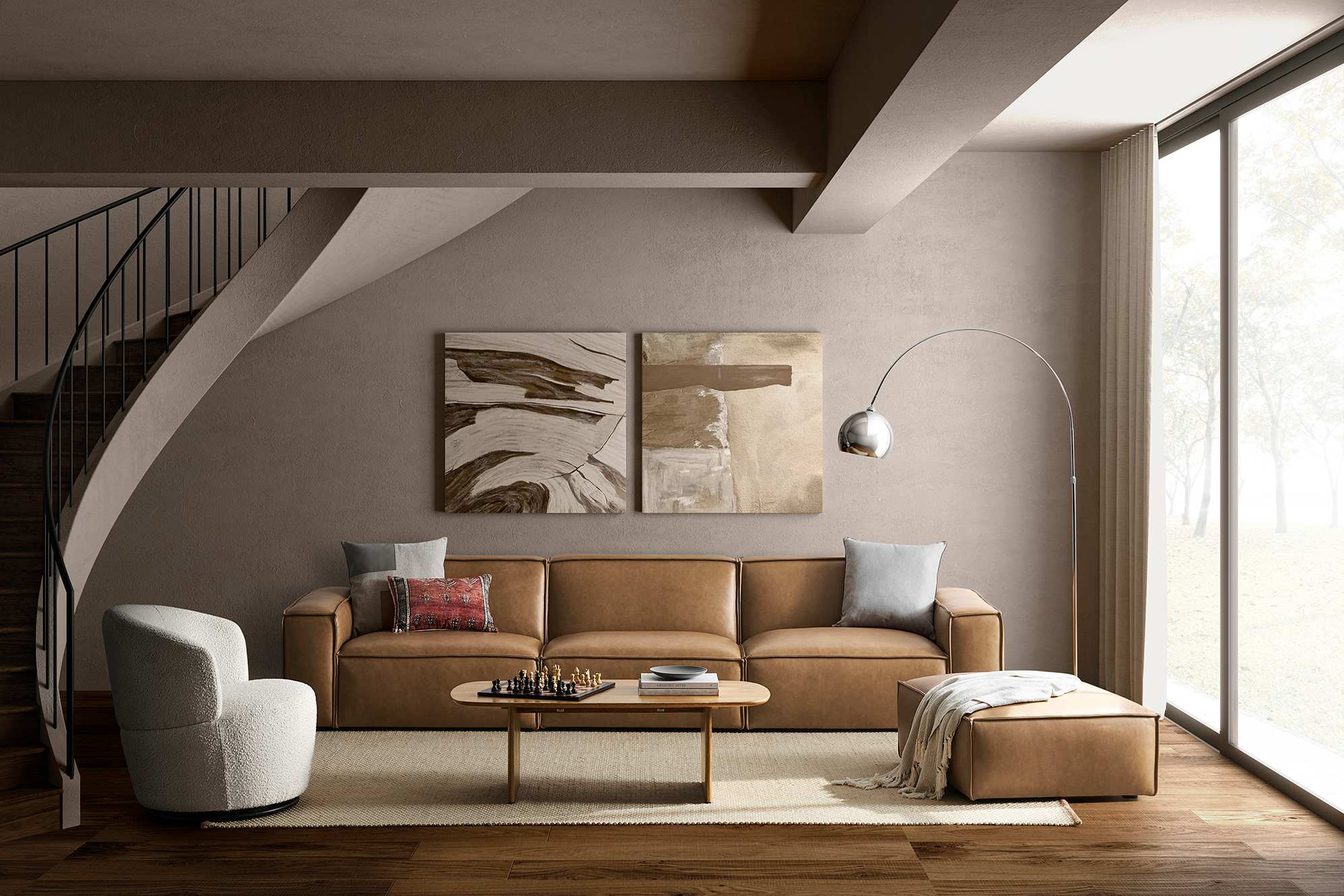 Jonathan Leather Ottoman 4