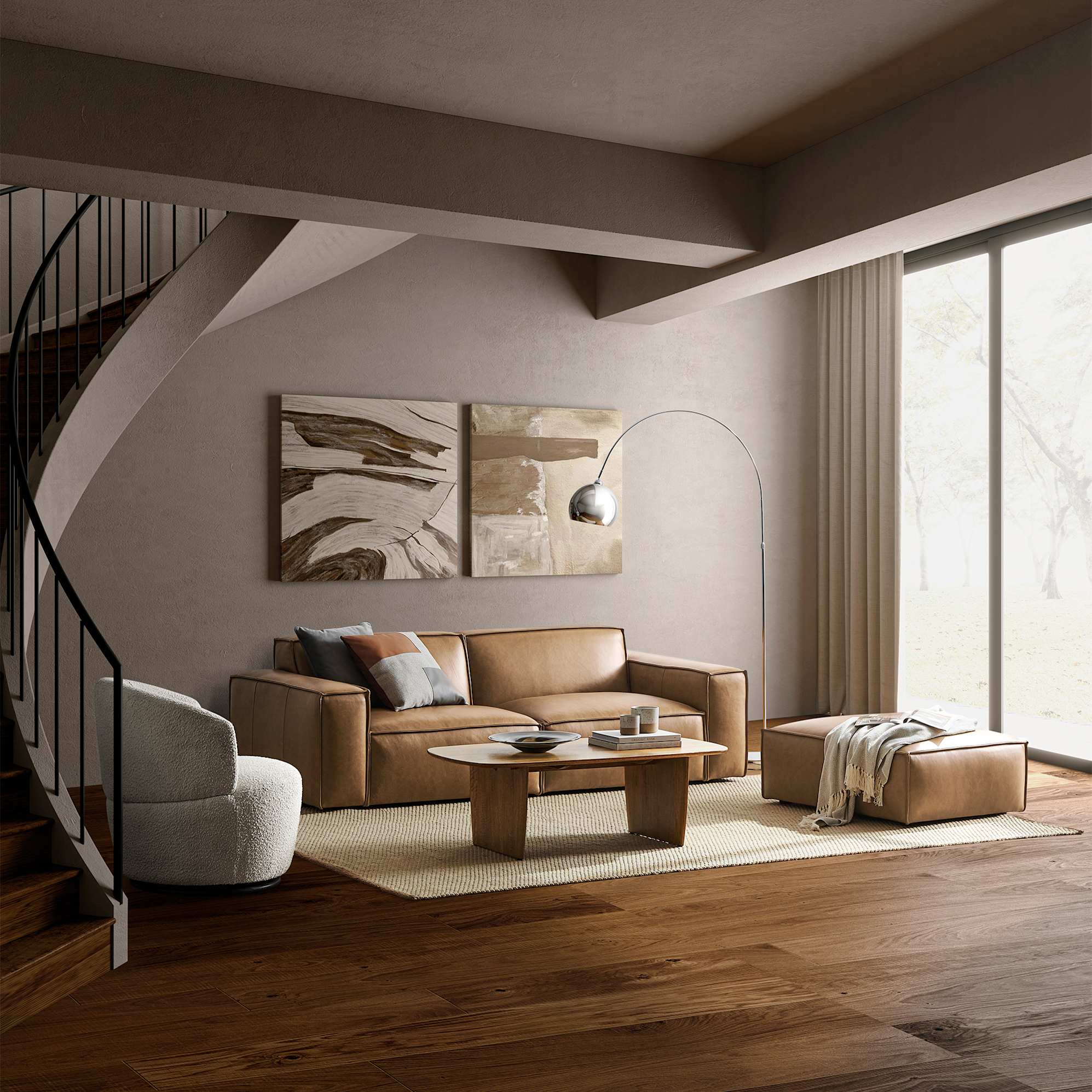 Jonathan Leather 3 Seater Sofa 3