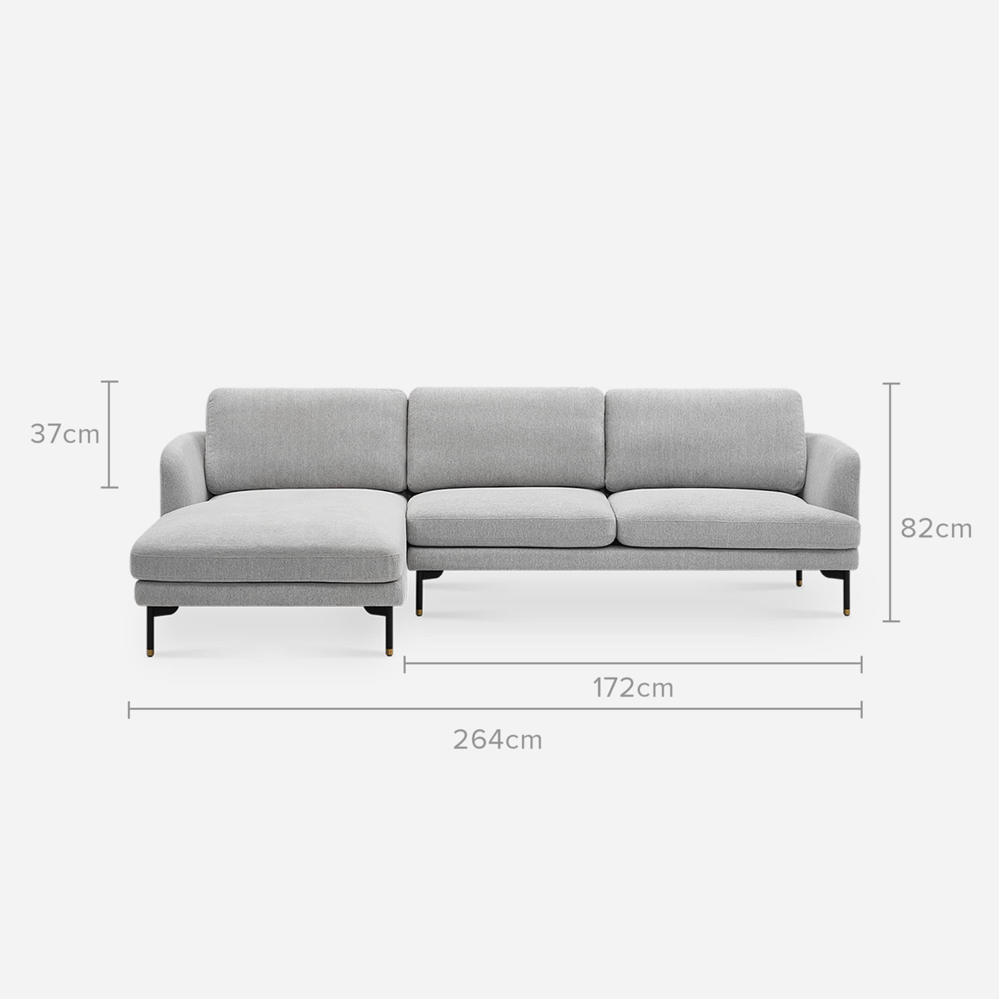 Pebble Chaise Sectional Sofa 10