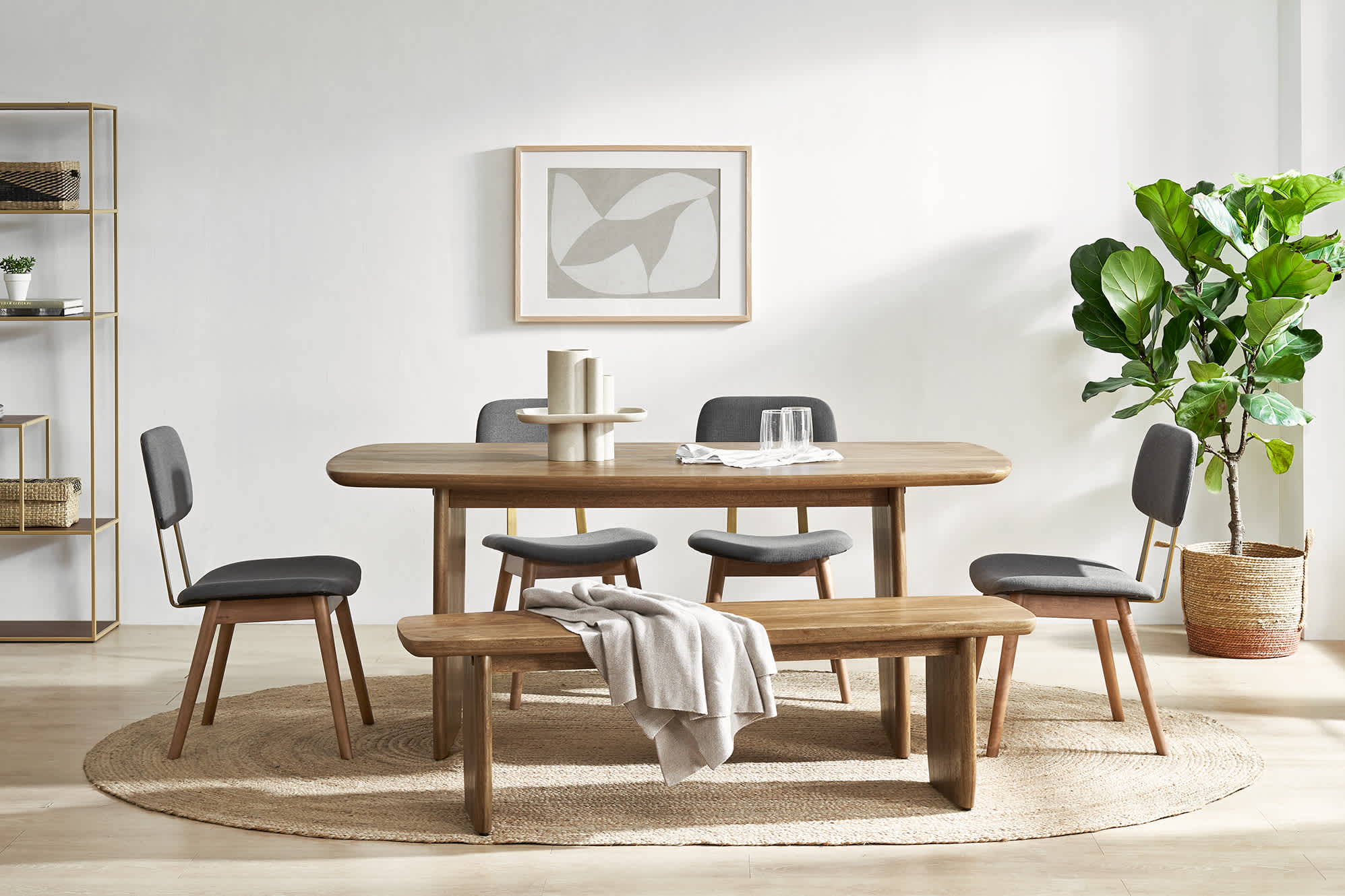 Jaxon Dining Table with Bench 2