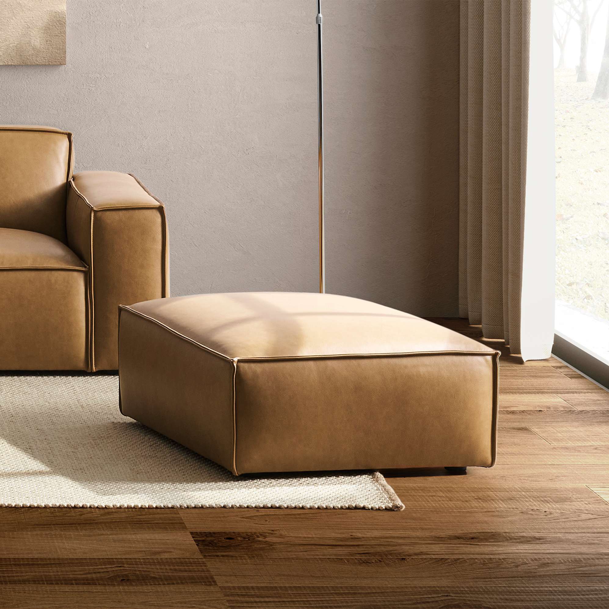 Jonathan Leather Sofa with Ottoman 5