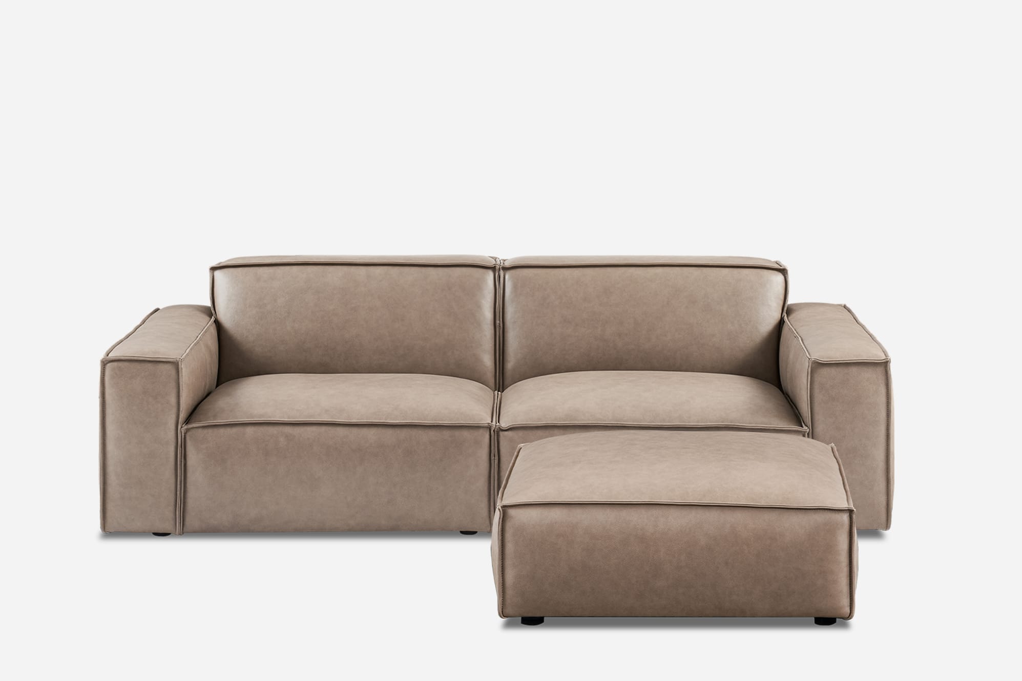 Jonathan Leather Sofa with Ottoman 2