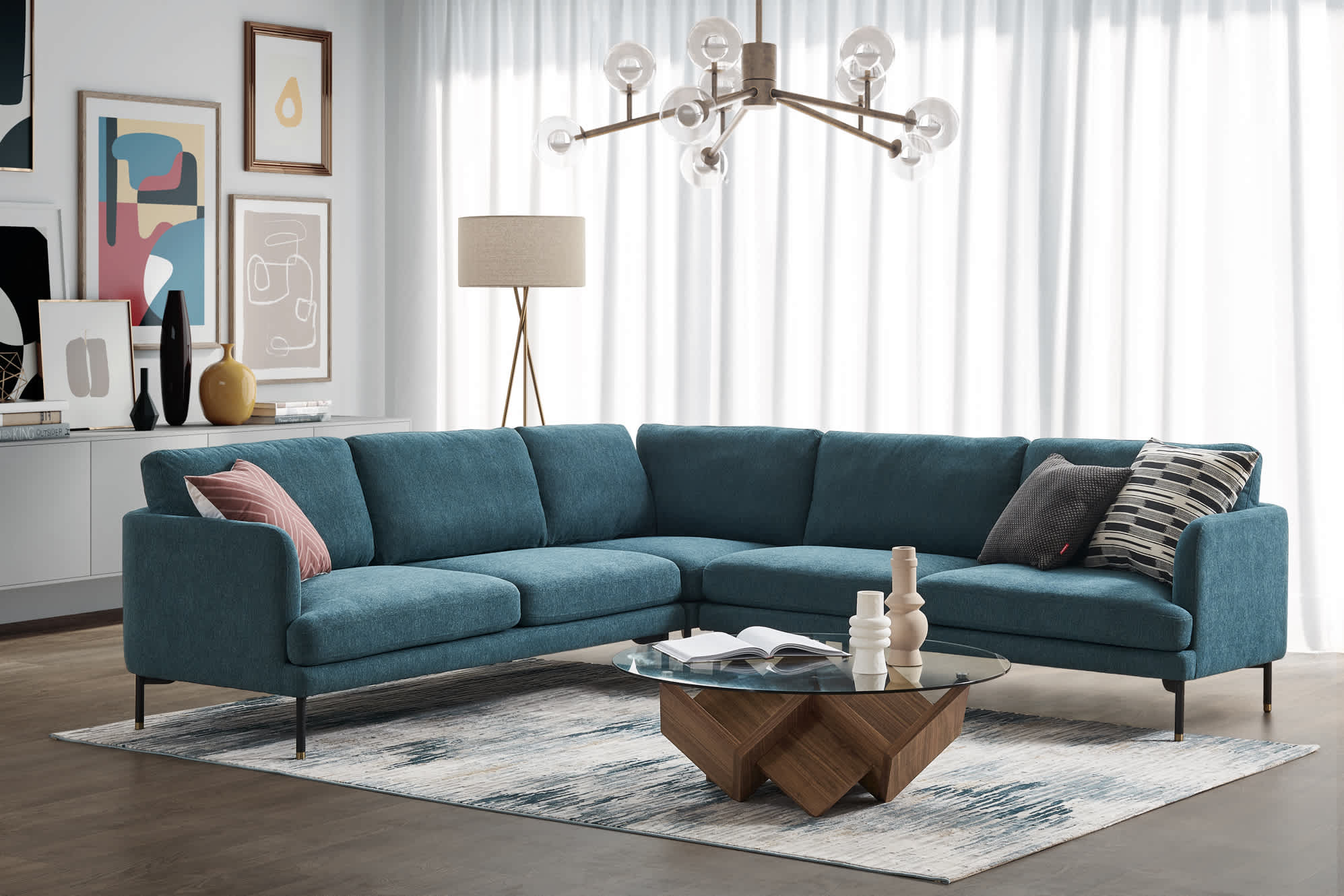 Pebble L-Shape Sectional Sofa 4