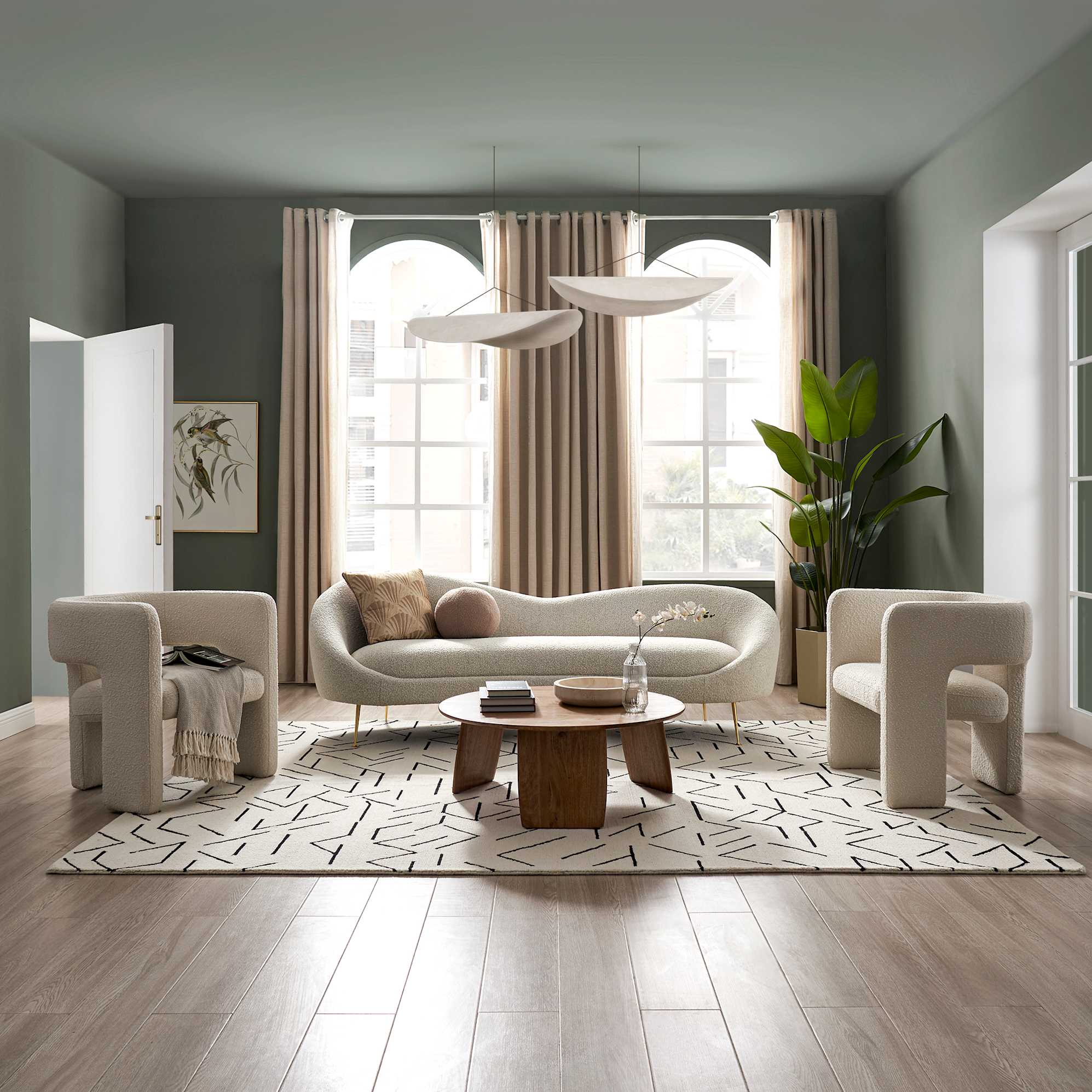 Paloma Bouclé Armchair, Snow 2