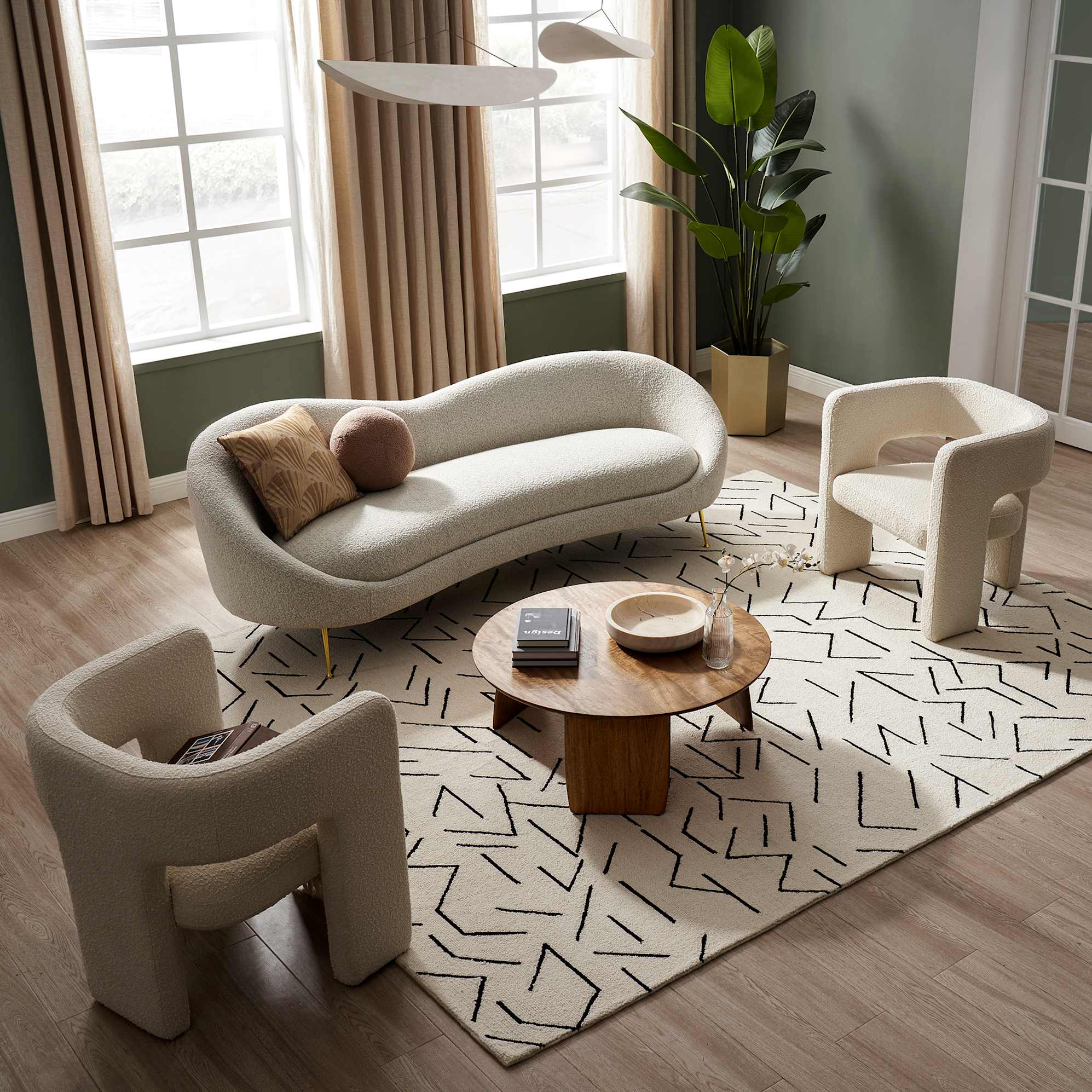 Paloma Bouclé Armchair, Snow 3