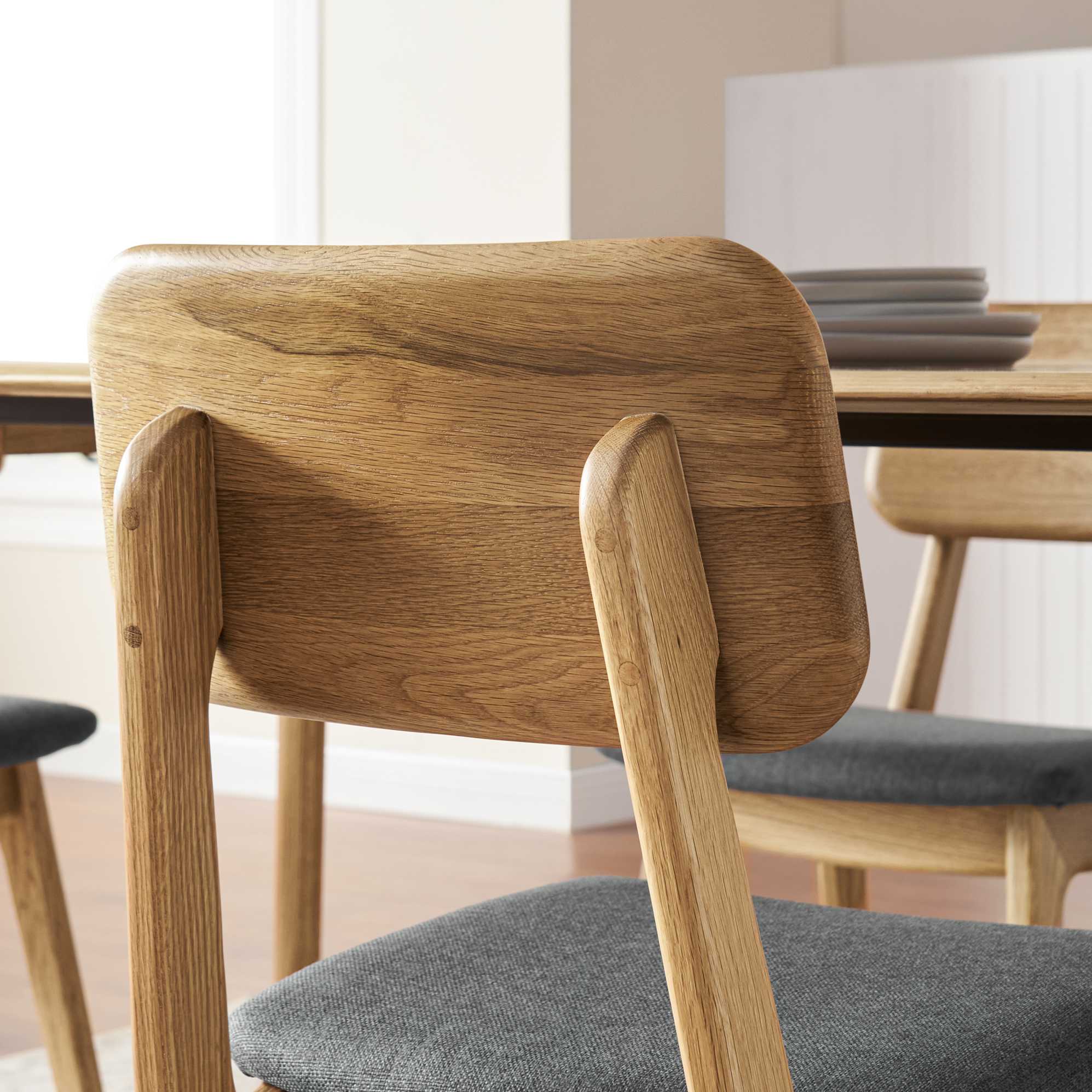 Vincent Dining Table with 4 Chairs, Oak 7