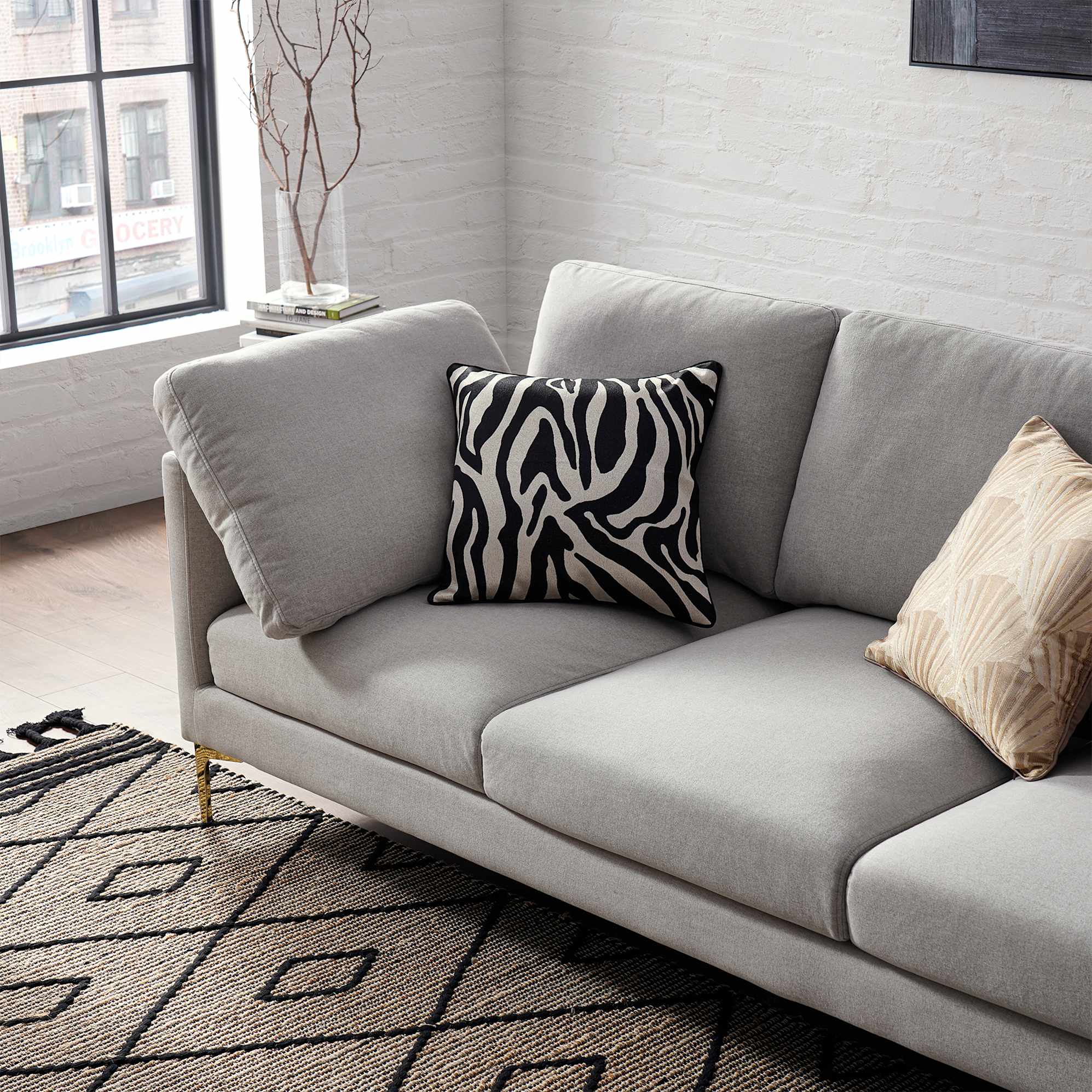 Adams Chaise Sectional Sofa with Ottoman 8