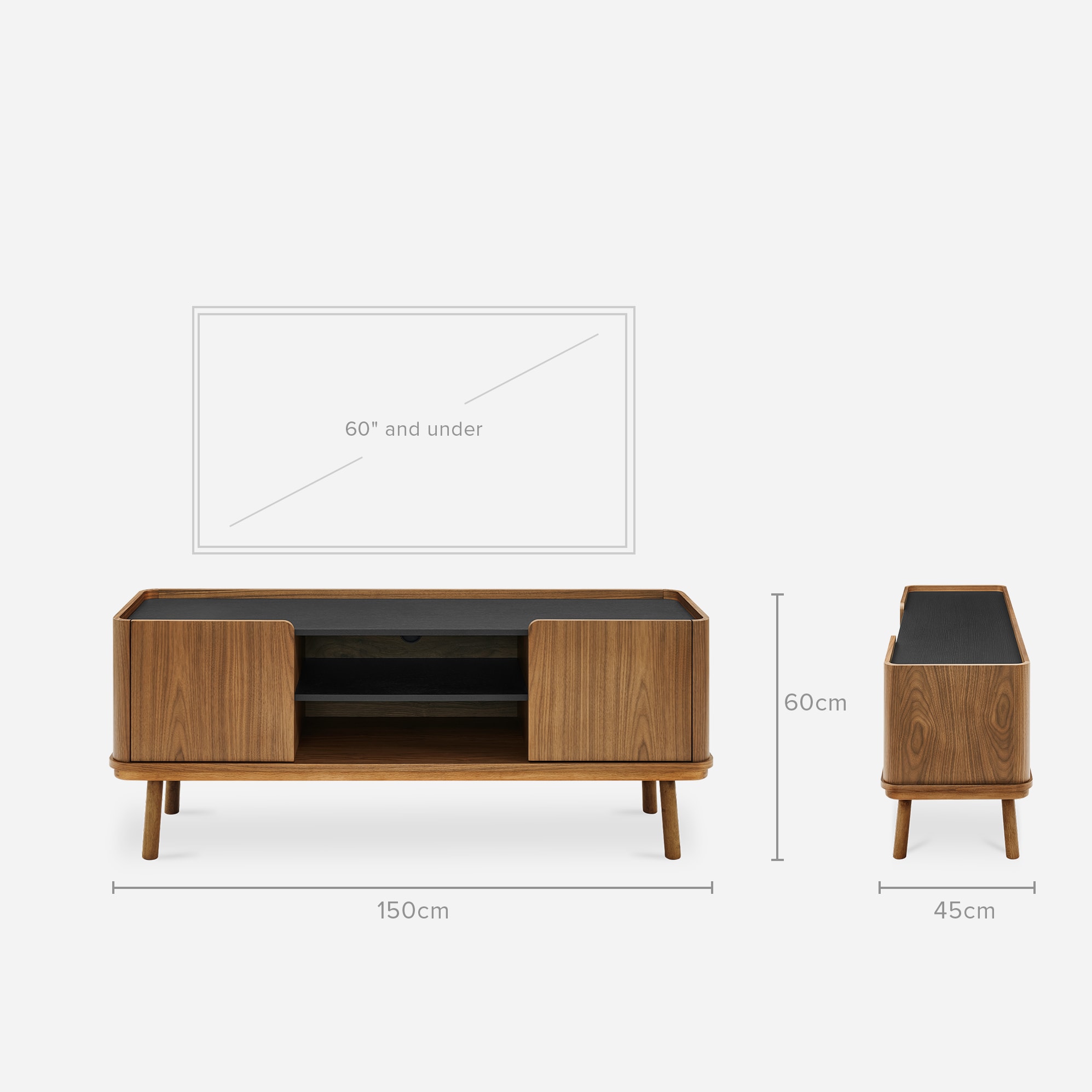 Strato TV Unit Walnut, 150cm 10