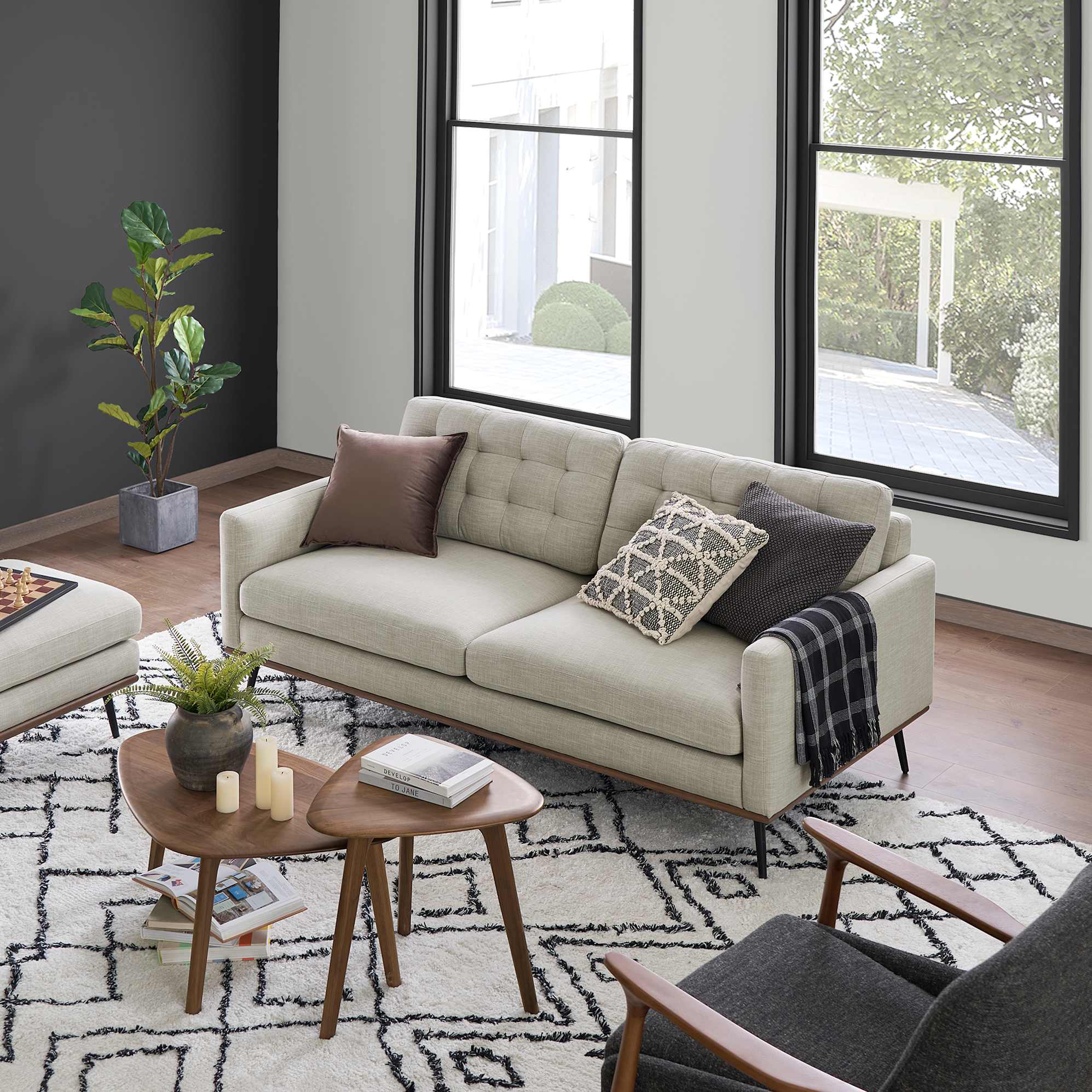 Isaac Sofa with Ottoman 2