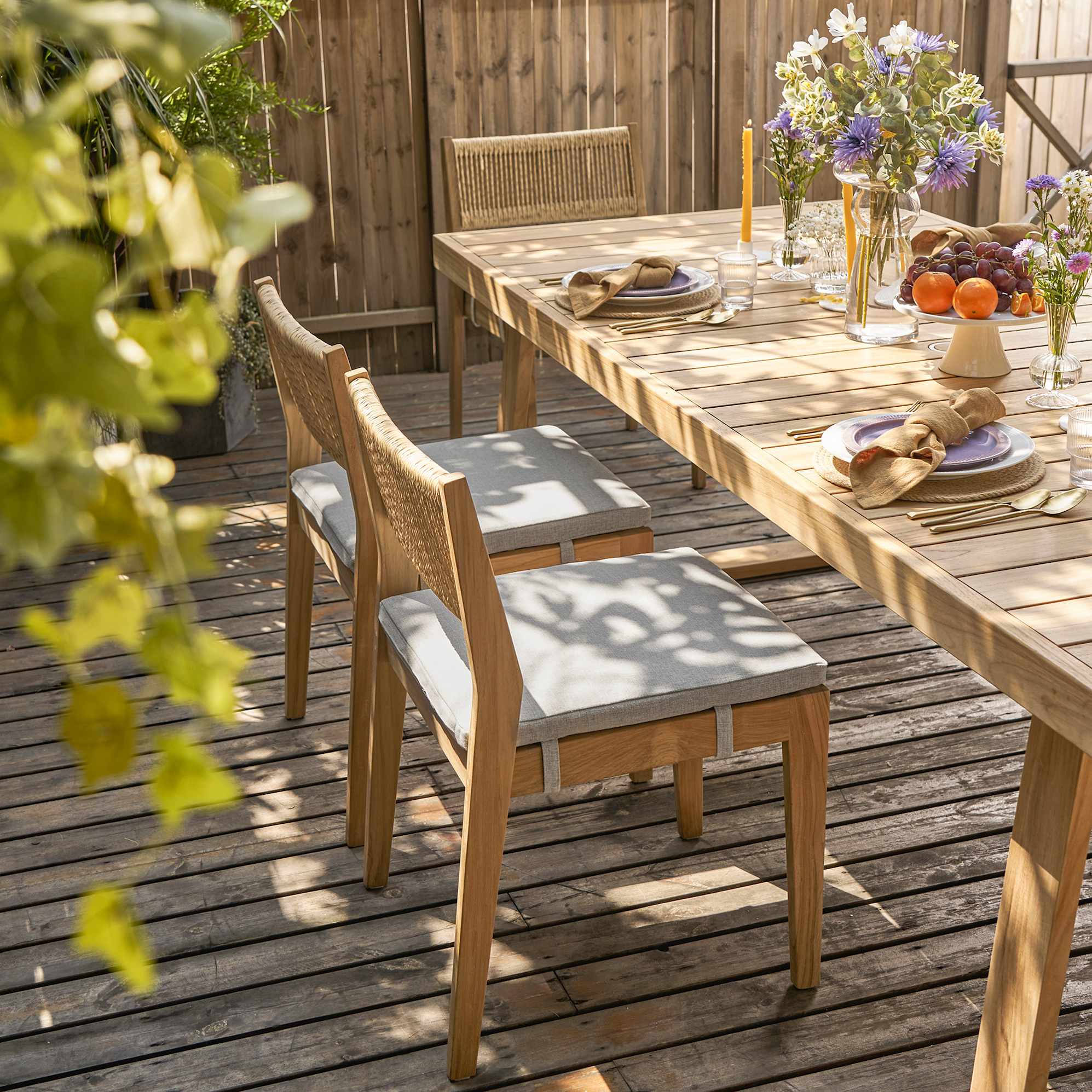 Rio Outdoor Teak Dining Table, 94.5" with 6 Chairs 5