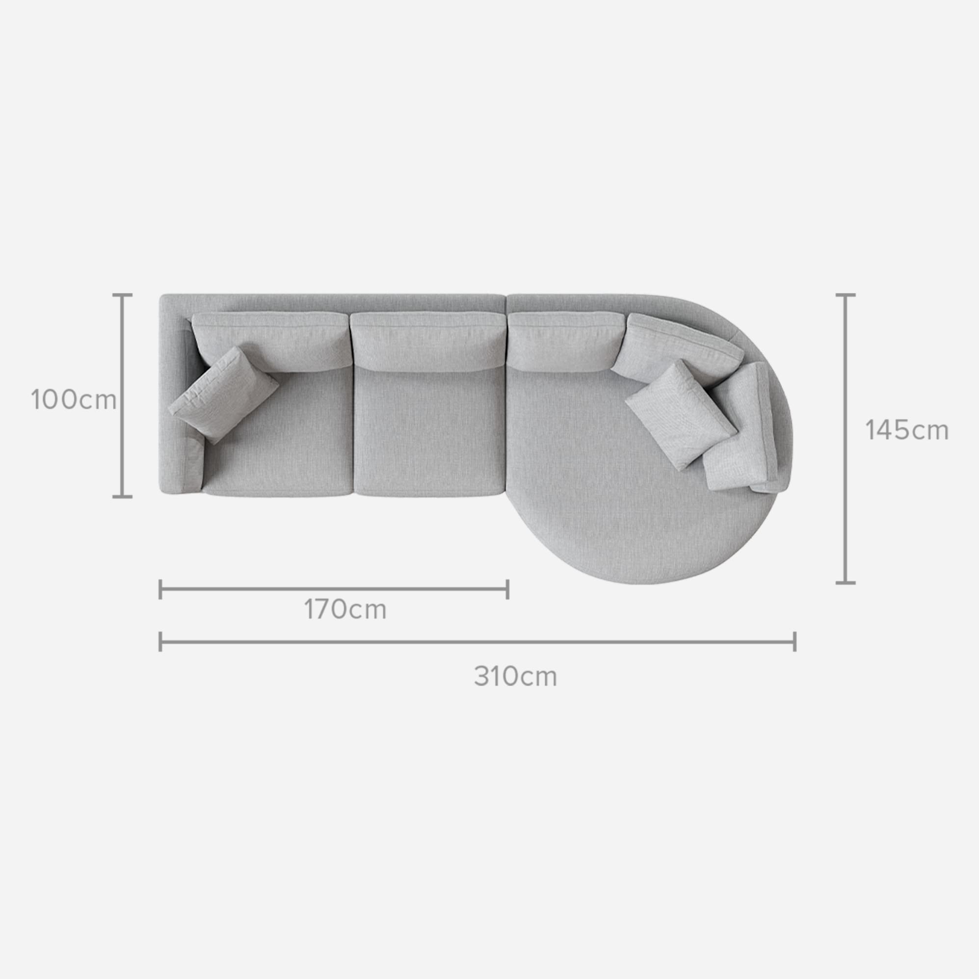 Hamilton Round Chaise Sectional Sofa 8
