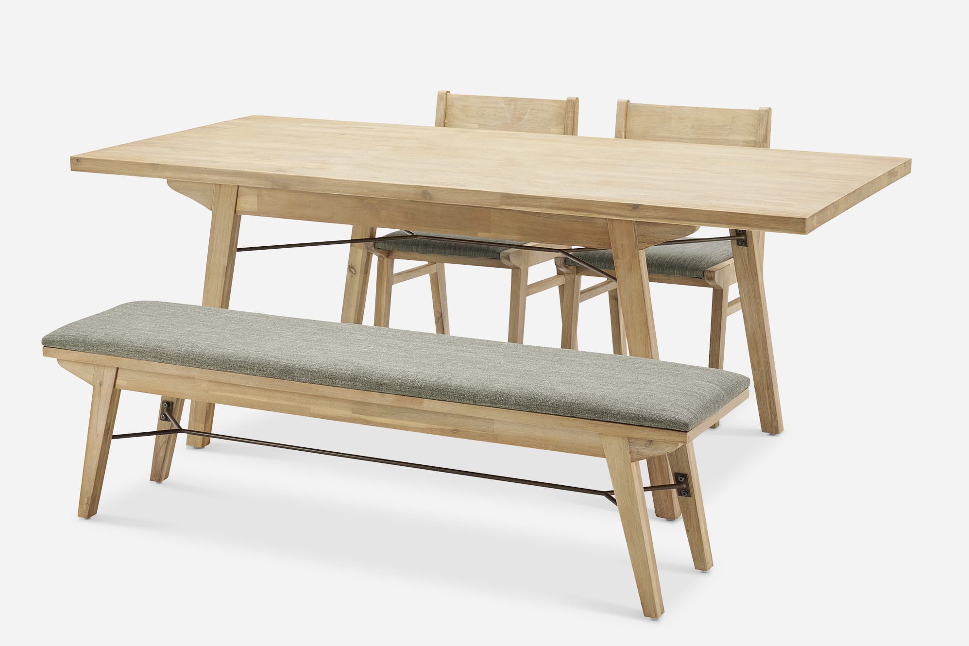 Miles Dining Table with Bench and 2 Chairs 1