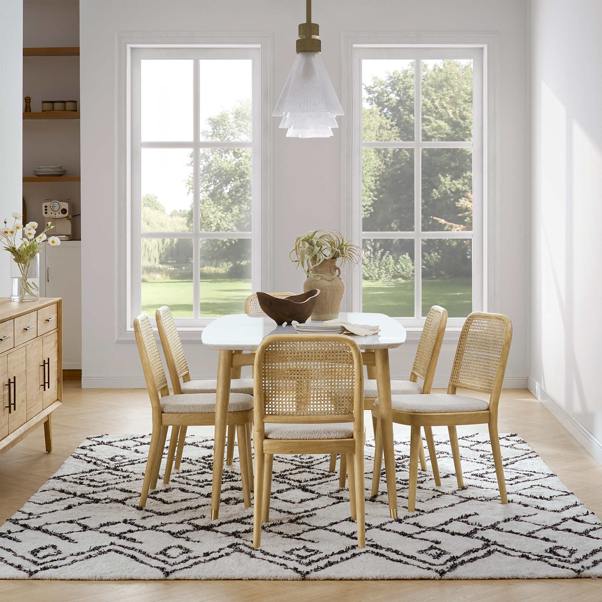 Edith Cane Chair, White Wash 2