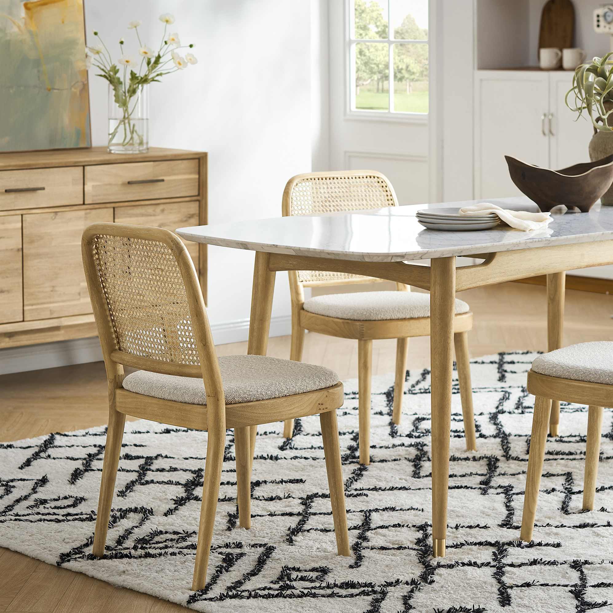 Edith Cane Chair, White Wash 6