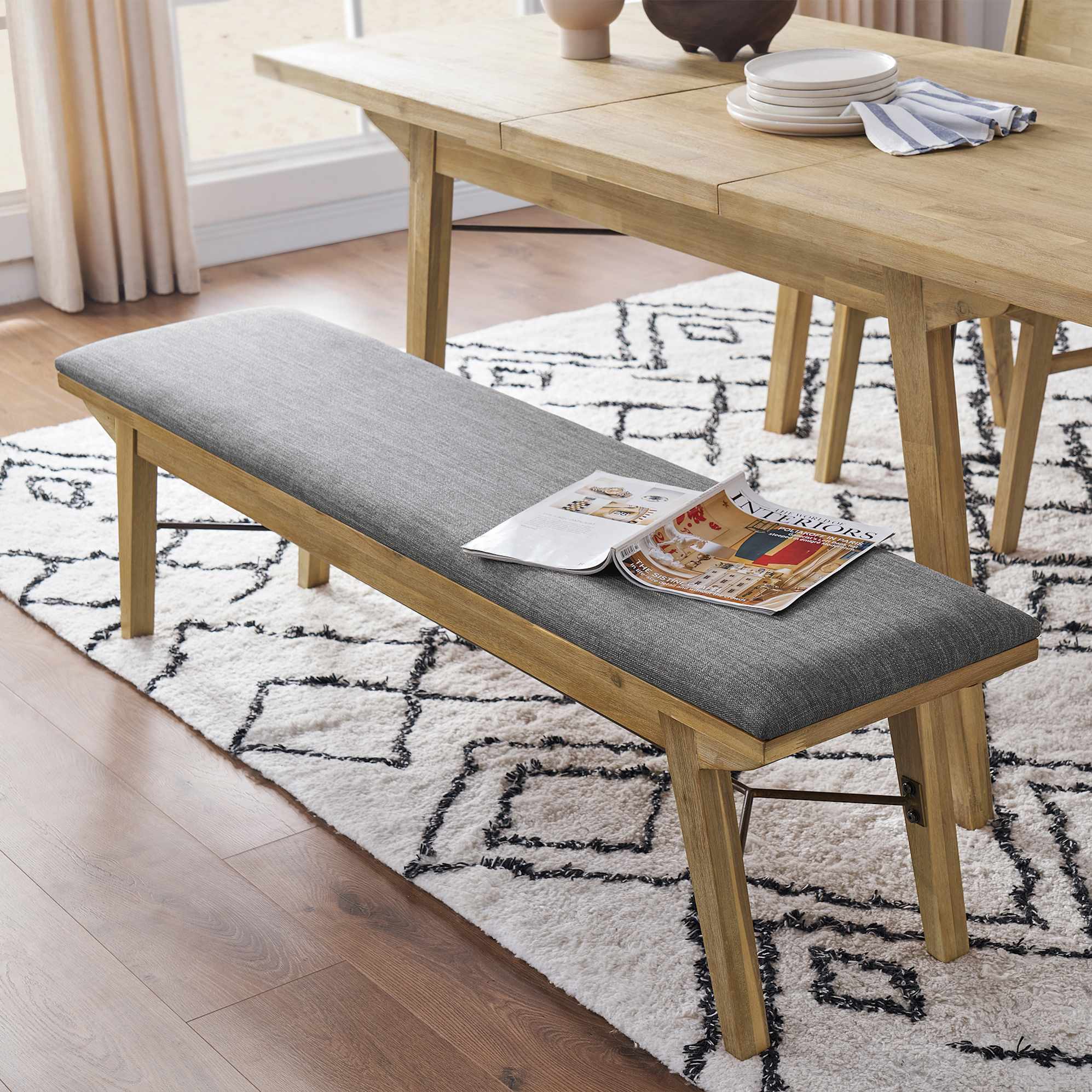 Miles Dining Table with Bench and 2 Chairs 6