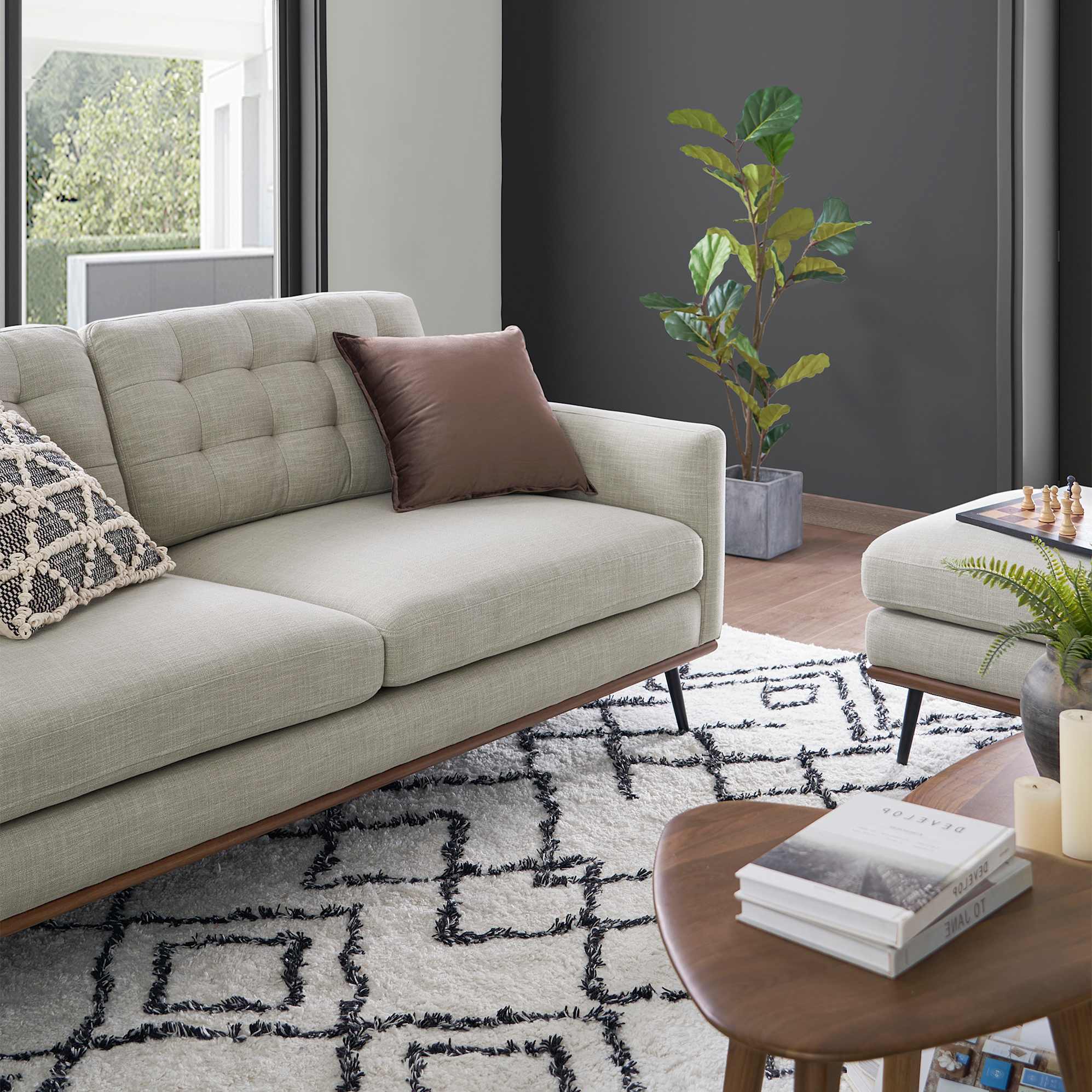 Isaac Bumper Chaise Sectional Sofa 6