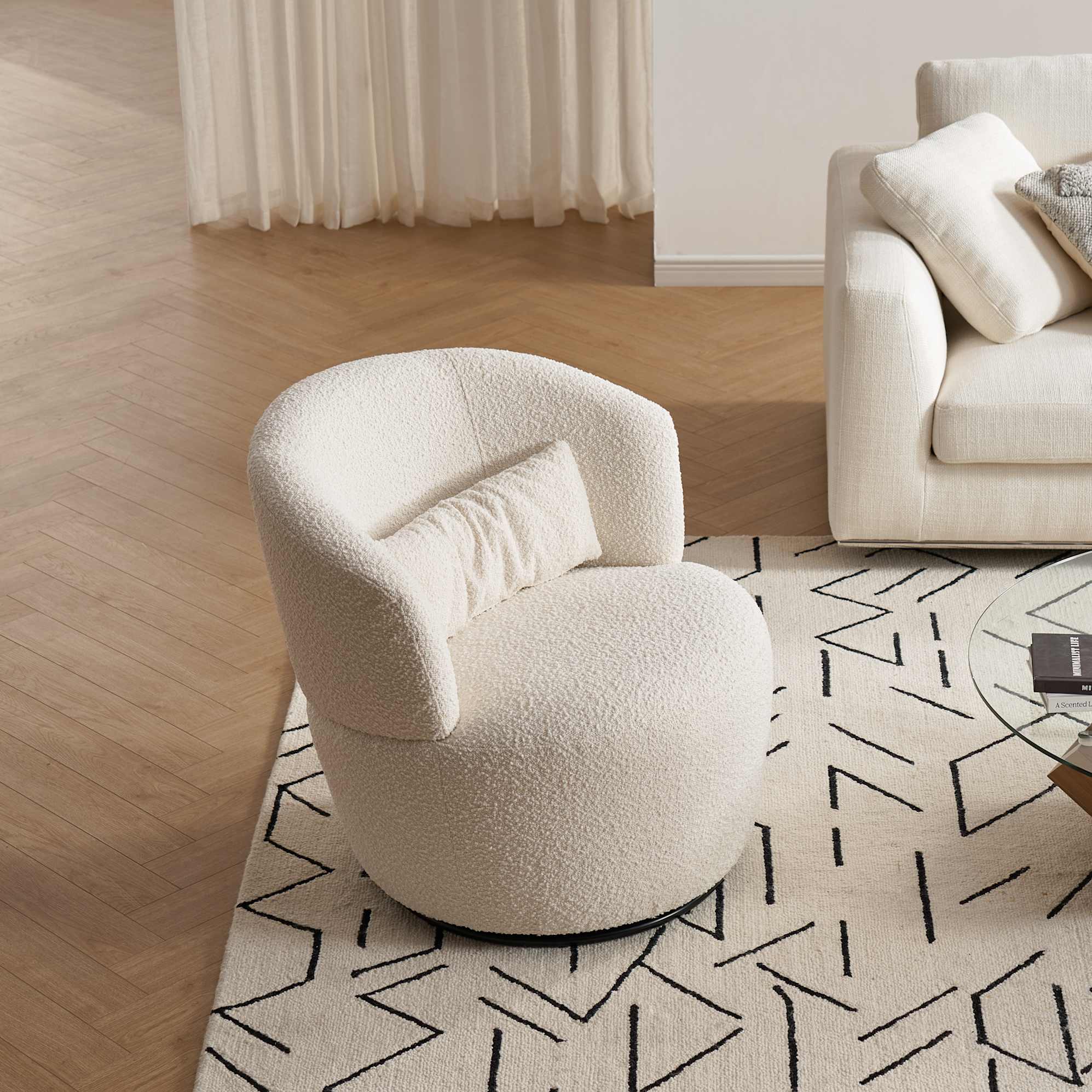 Amber Bouclé Swivel Chair 2