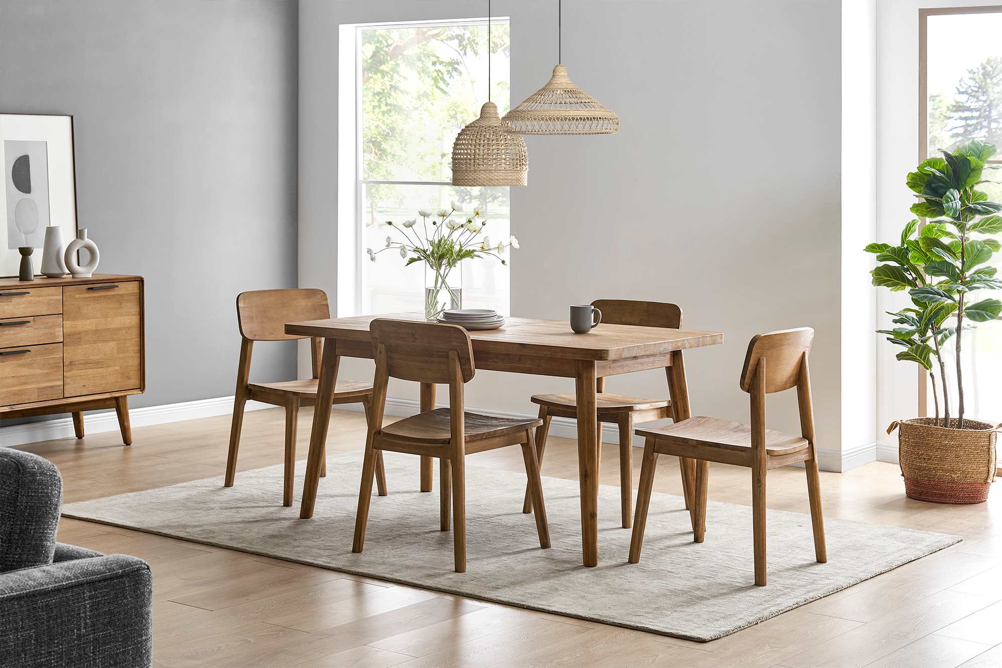 Seb Extendable Dining Table with 4 Chairs 3