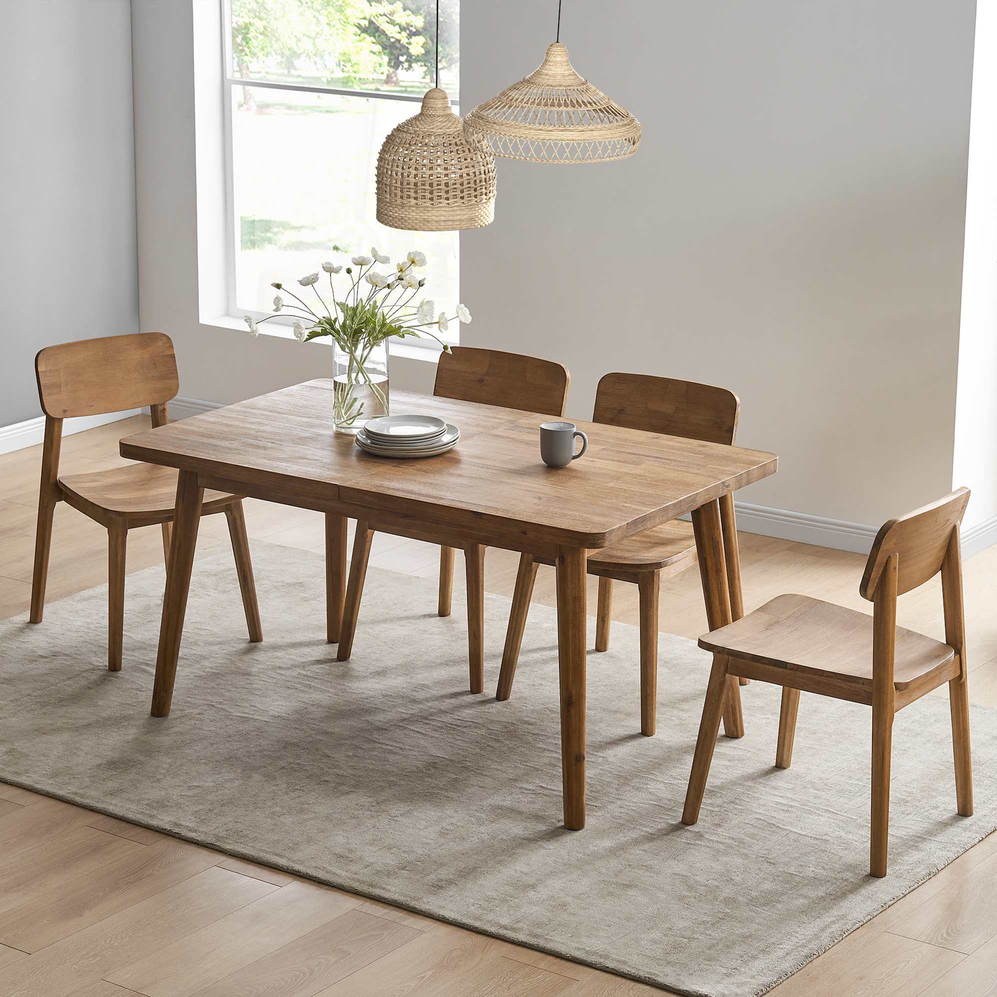 Seb Extendable Dining Table with 4 Chairs 0