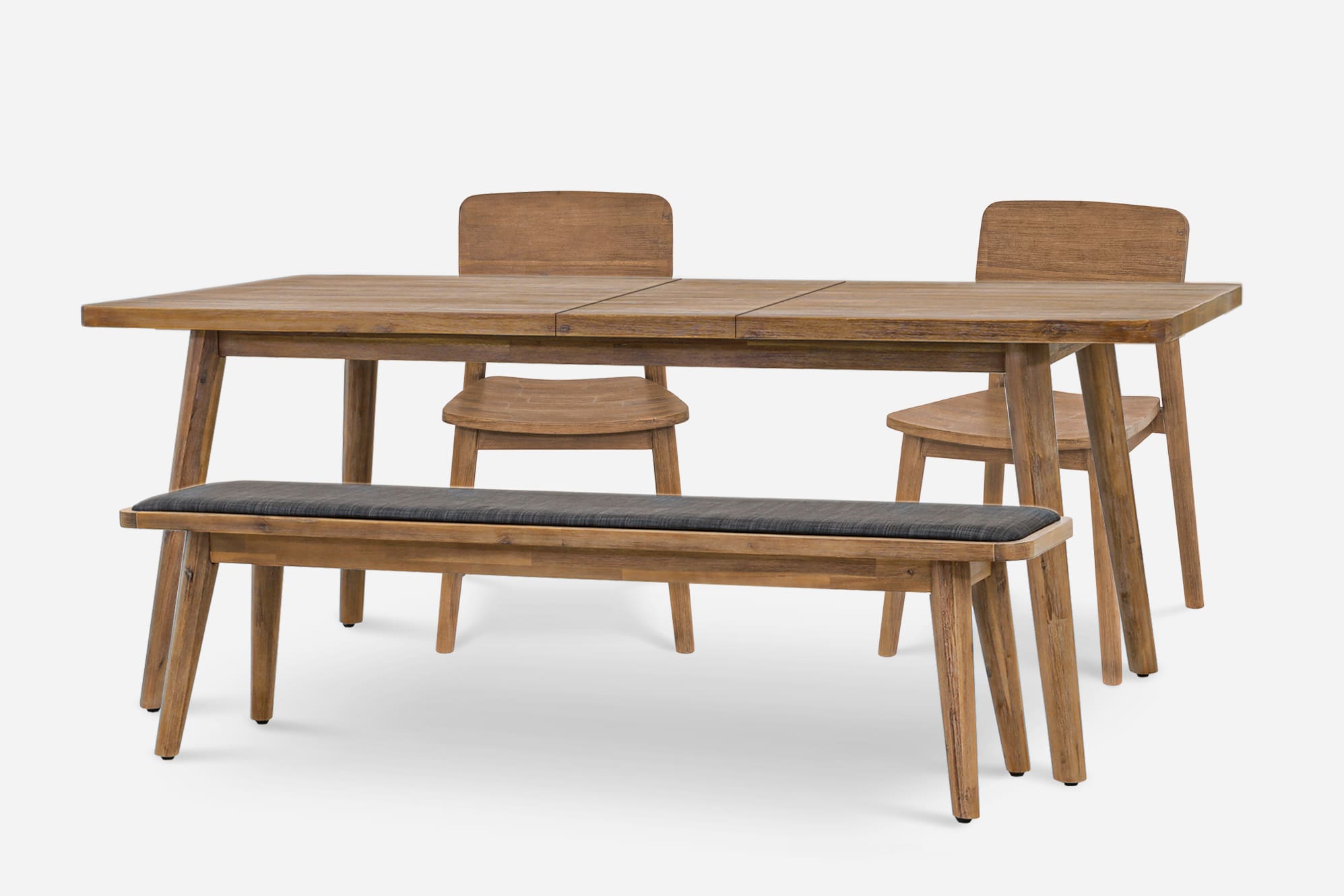 Seb Extendable Dining Table with Bench and 2 Chairs 2