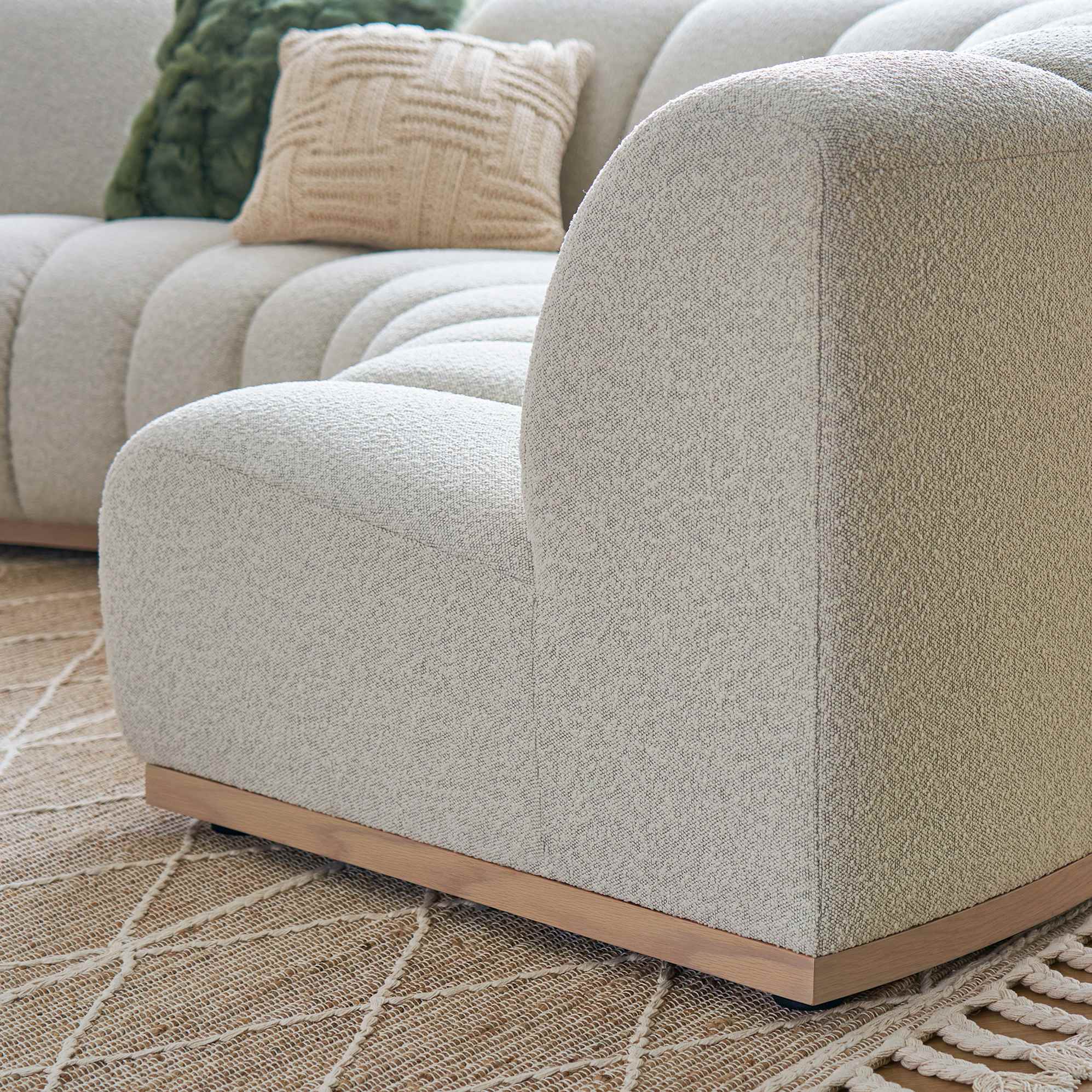 Marlow Performance Bouclé Armless 2 Seater Sofa 9