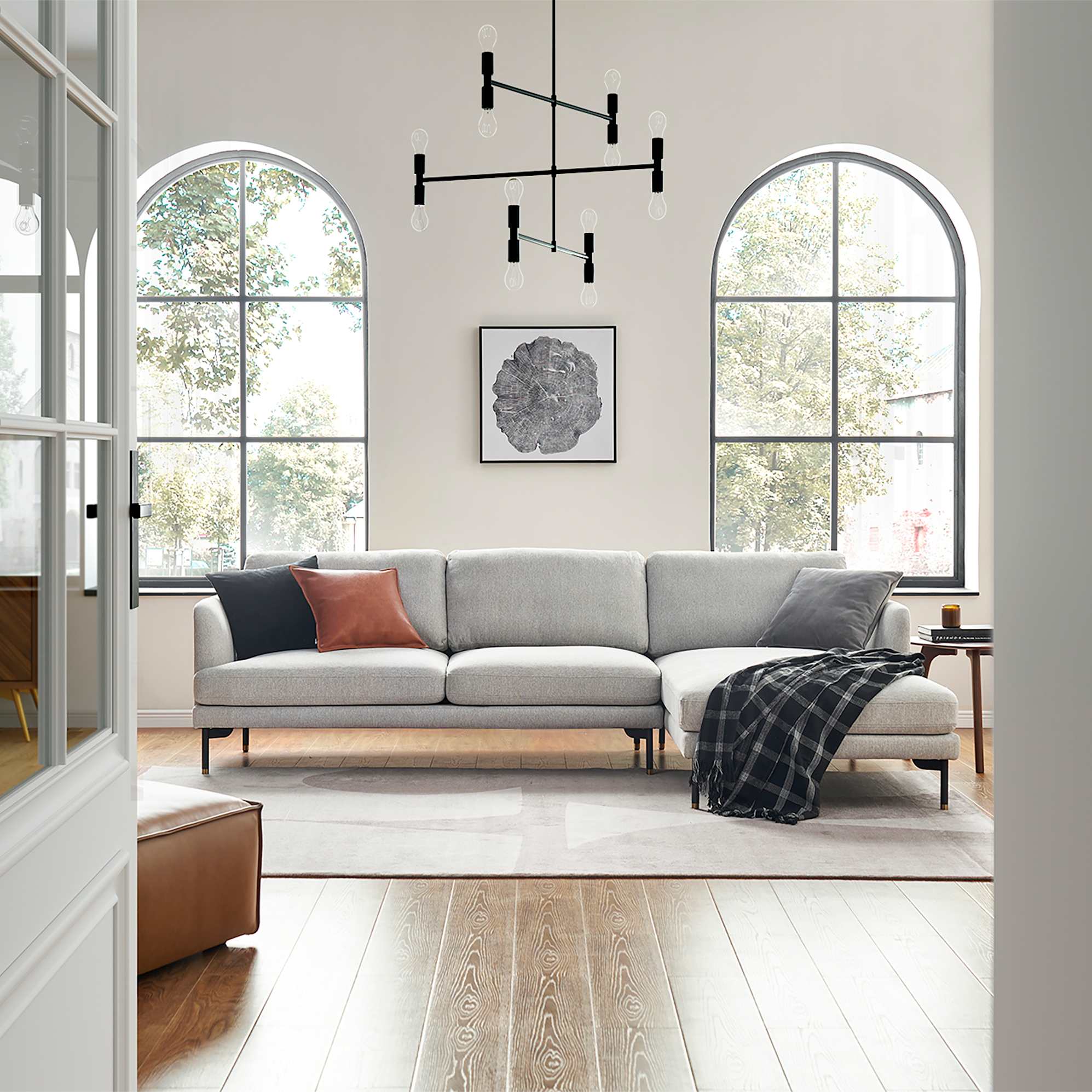 Pebble Chaise Sectional Sofa 0