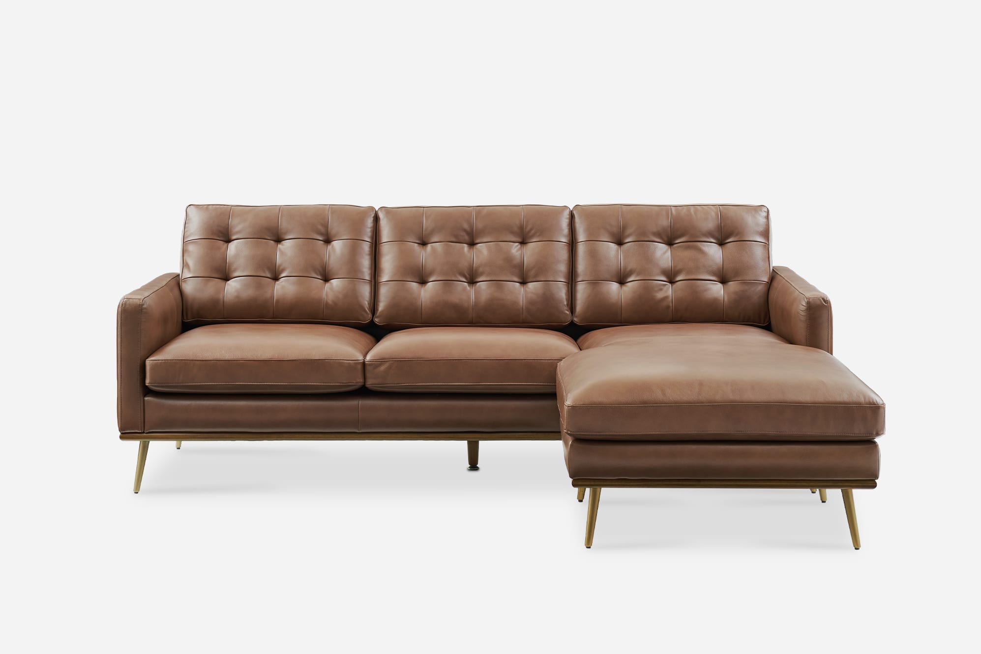 Isaac Leather Reversible Sectional Sofa 2