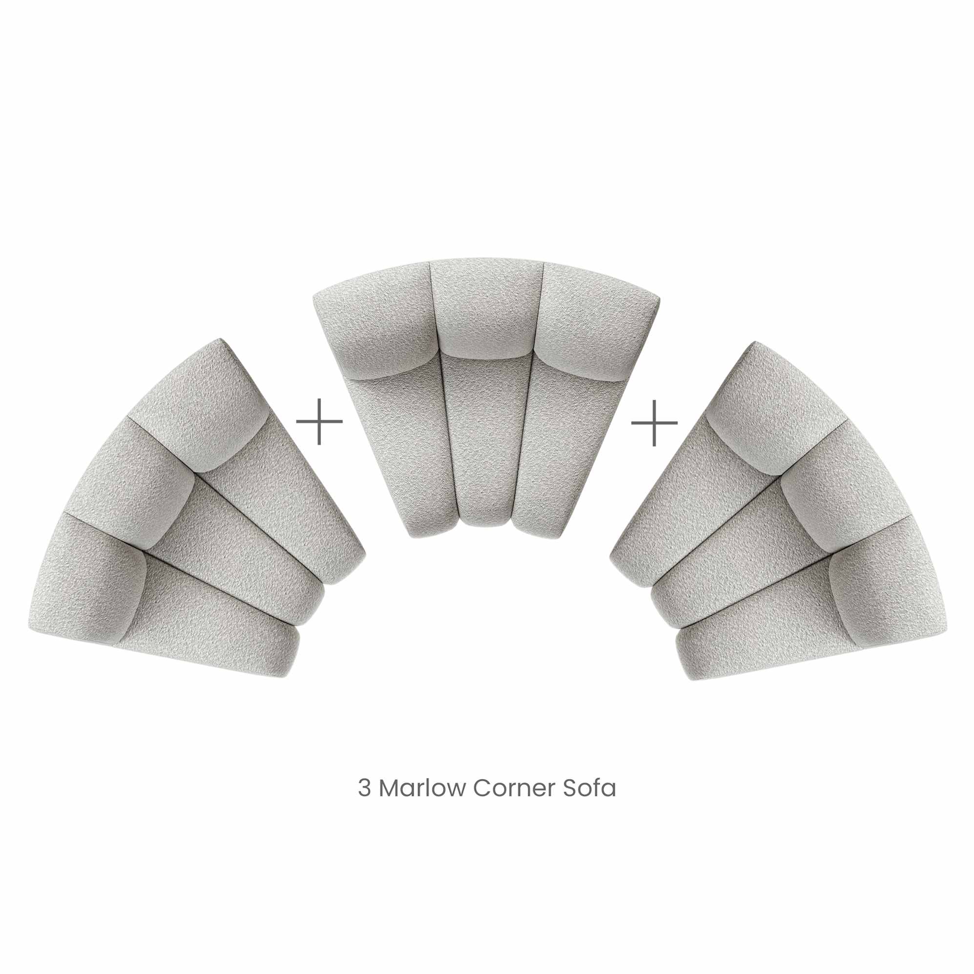 Marlow Performance Bouclé Curve 3 Seater Sofa 12