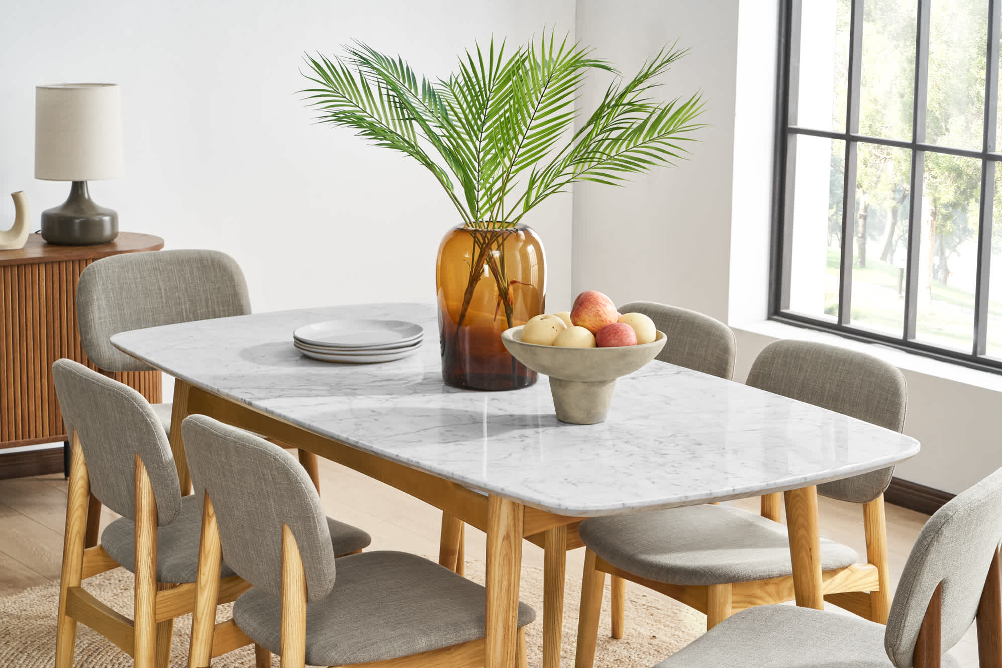 Kelsey Marble Dining Table, Natural Ash 5