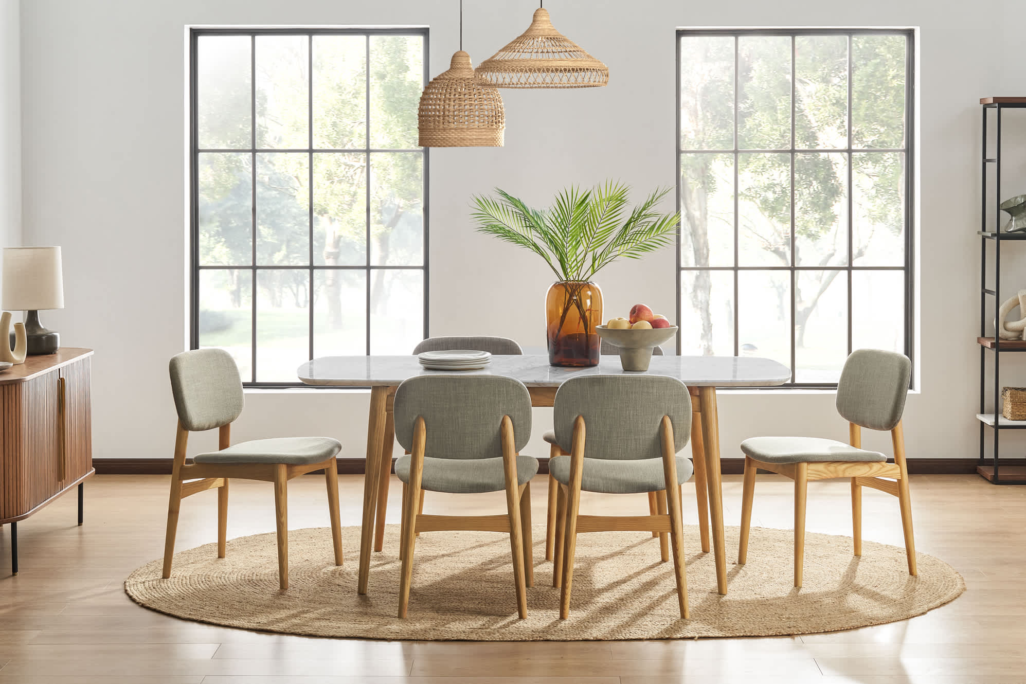 Kelsey Marble Dining Table, Natural Ash 4