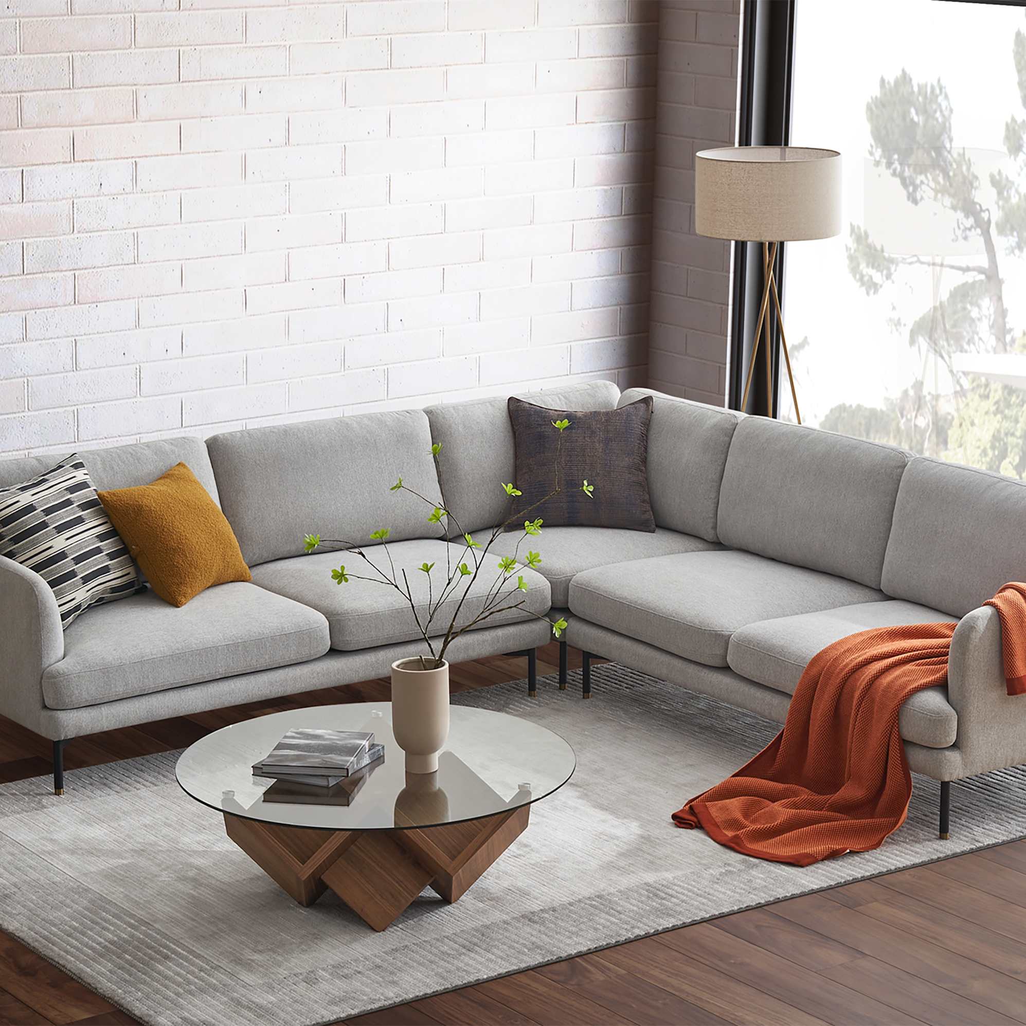 Pebble L-Shape Sectional Sofa 0