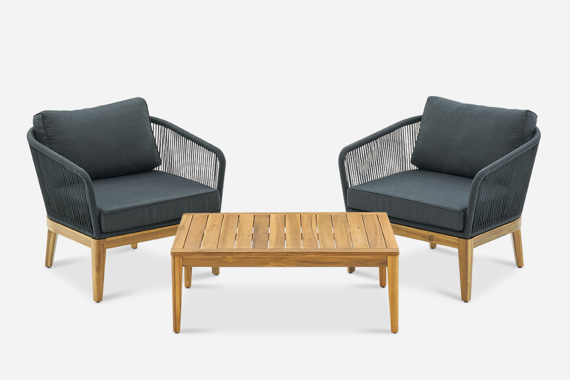 Maui Outdoor 2 Lounge Chairs & Coffee Table Set 1